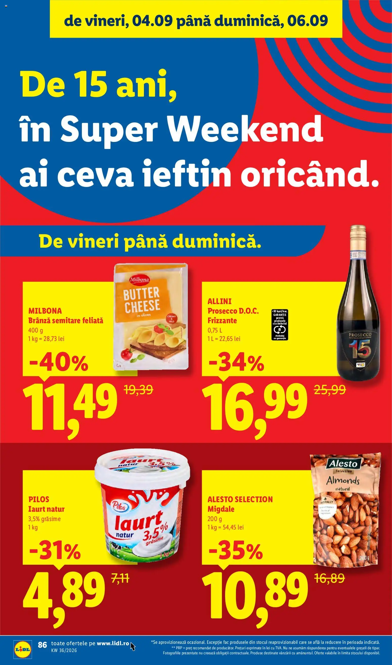 Catalog LIDL 31 August - 5 Septembrie 2026 | Pagina 86 | Produse: Migdale, Prosecco, Brânză, Iaurt
