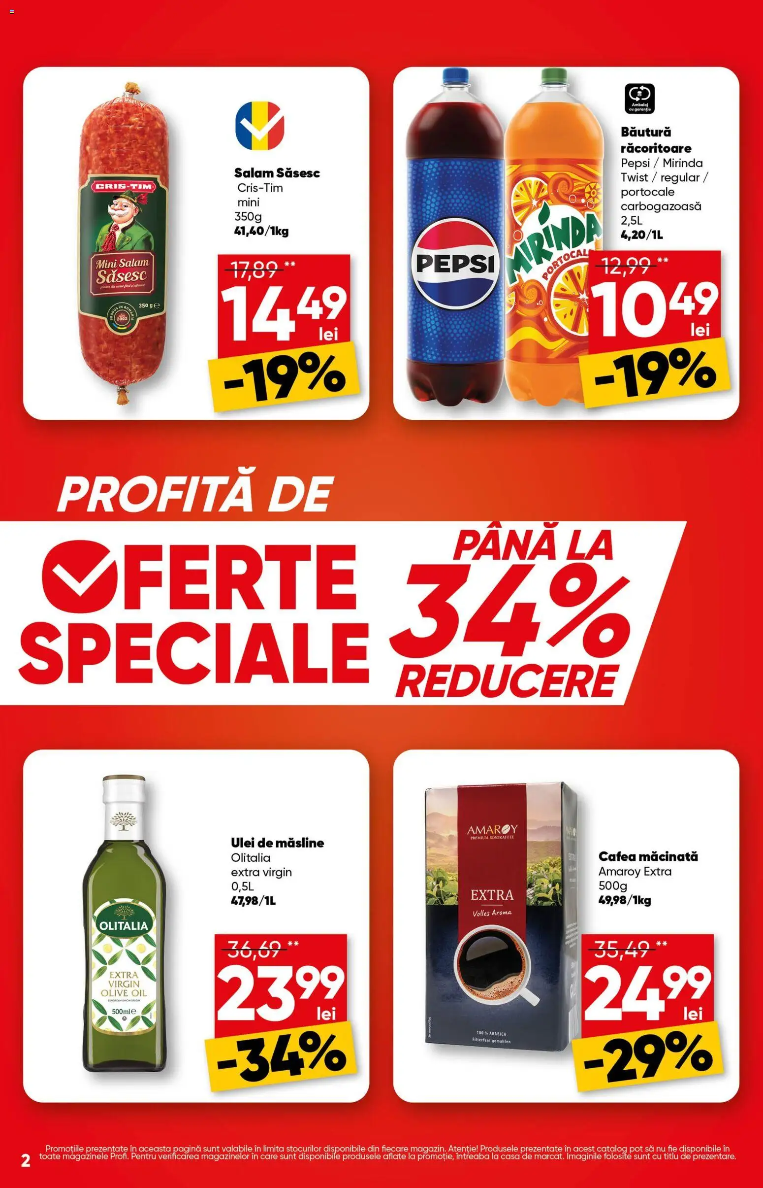 Catalog Profi 20 - 25 August 2026 | Pagina 2 | Produse: Bautura racoritoare, Măsline, Ulei de masline, Cafea