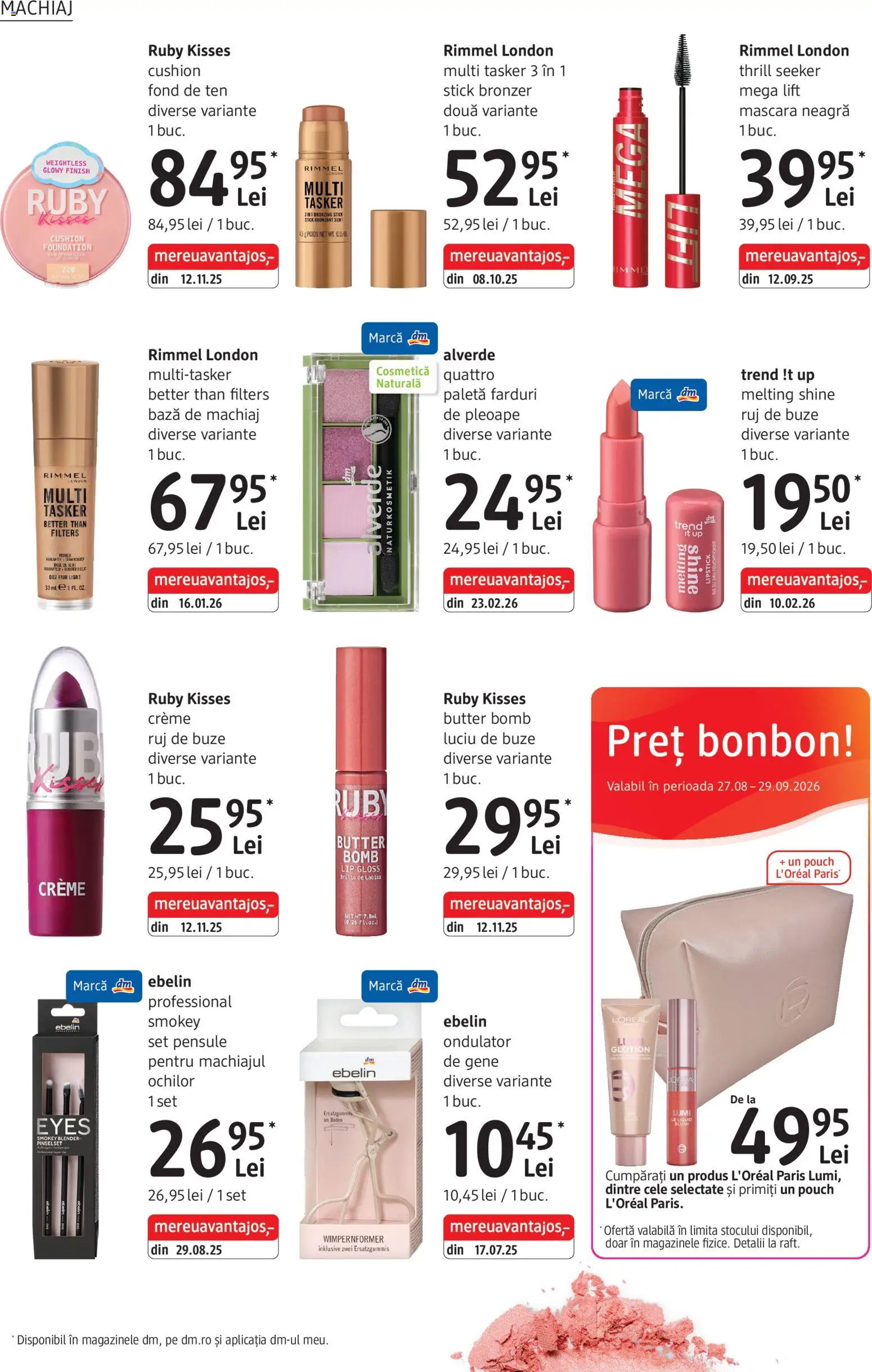 Catalog DM Drogerie Markt 27 August - 28 Septembrie 2026 | Pagina 8 | Produse: Fond de ten, Machiaj, Blush, Luciu de buze