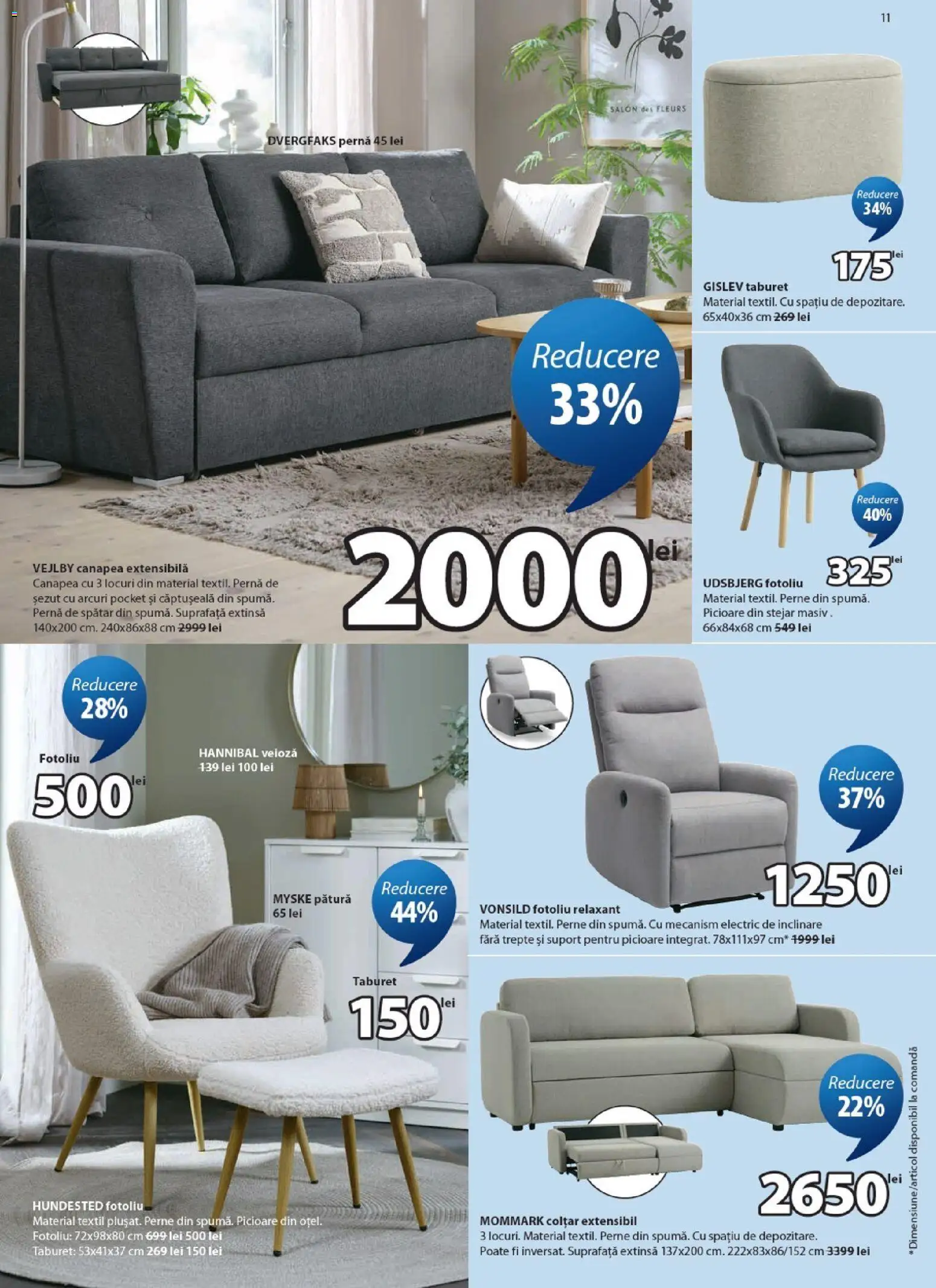 Catalog JYSK 25 August - 22 Septembrie 2026 | Pagina 11 | Produse: Canapea, Colțar, Veioză, Suport