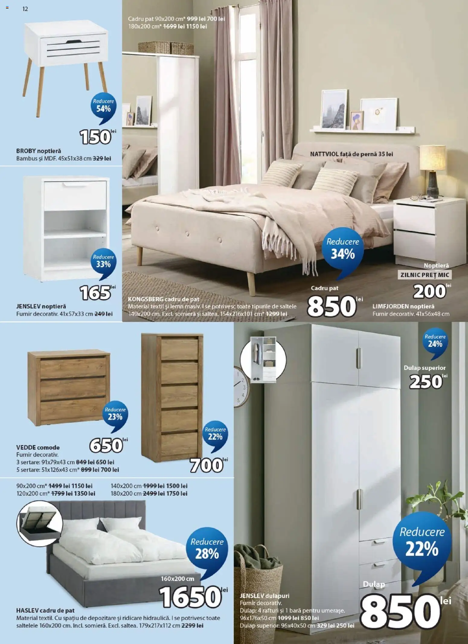 Catalog JYSK 25 August - 22 Septembrie 2026 | Pagina 12 | Produse: Pat, Pernă, Noptieră, Față de pernă