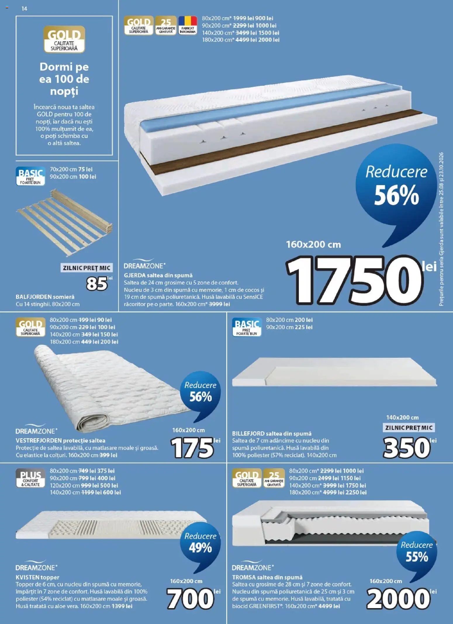 Catalog JYSK 25 August - 22 Septembrie 2026 | Pagina 14 | Produse: Saltea, Topper, Lavabila, Plus