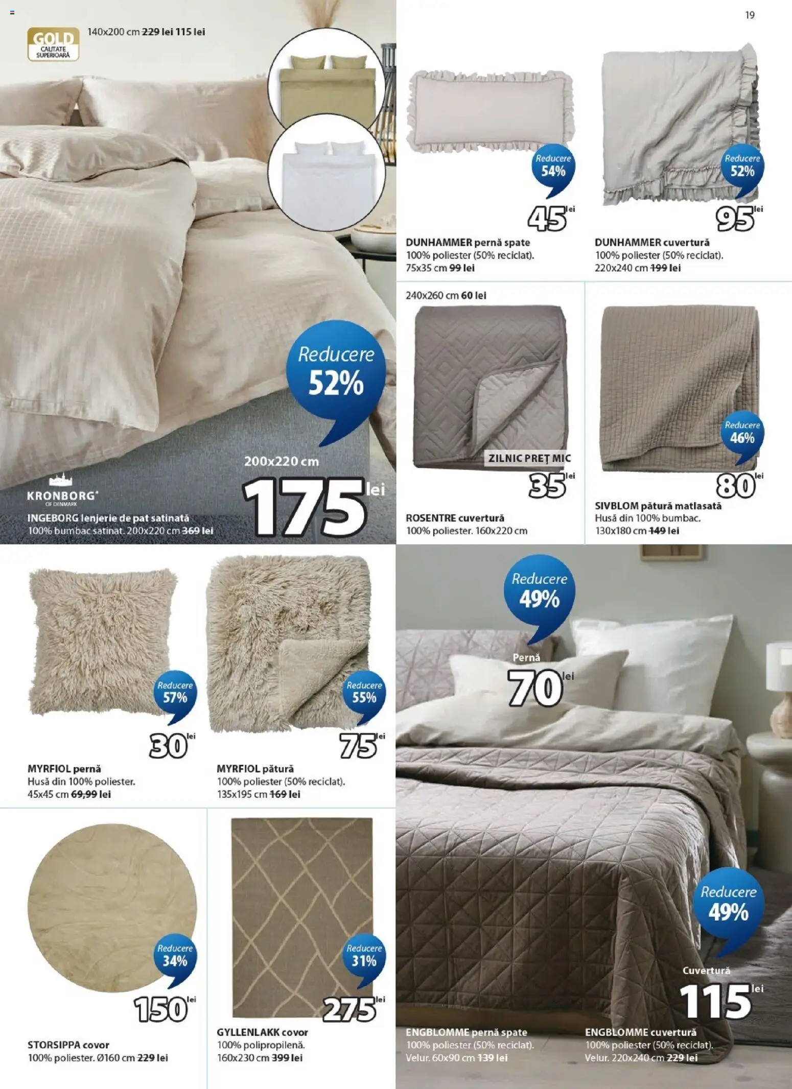 Catalog JYSK 25 August - 22 Septembrie 2026 | Pagina 19 | Produse: Cuvertură, Lenjerie de pat, Pătură, Covor