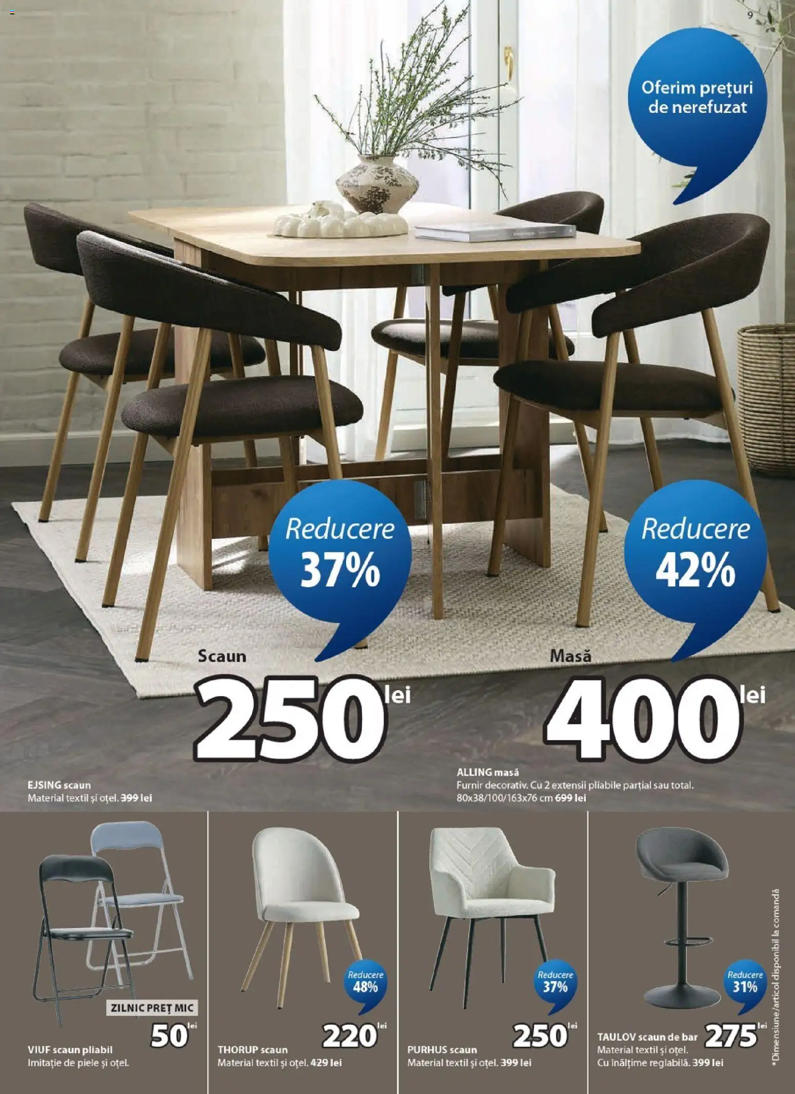 Catalog JYSK 25 August - 22 Septembrie 2026 | Pagina 9 | Produse: Masă, Scaun, Scaun de bar