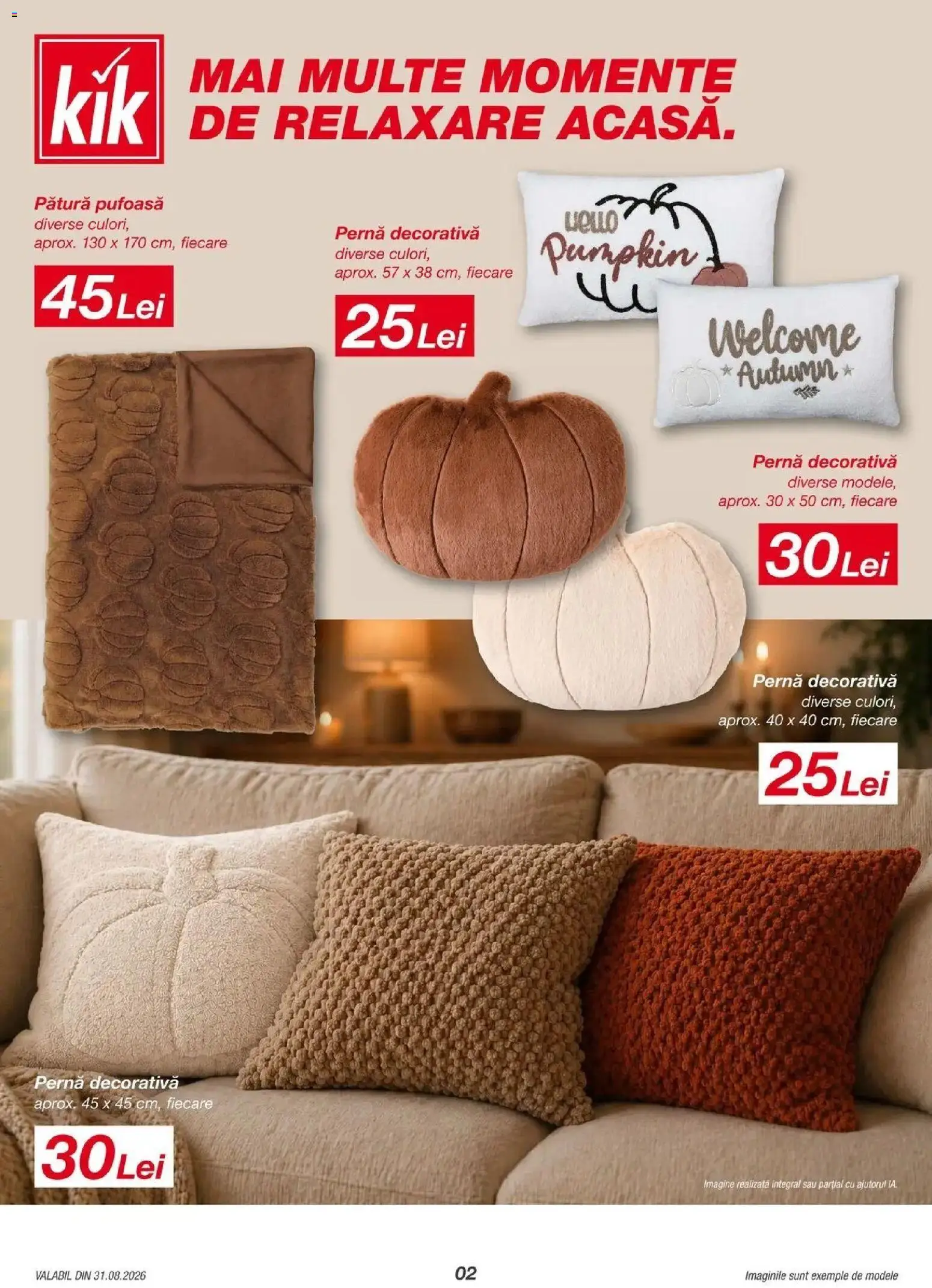 Catalog Kik 31 August - 5 Septembrie 2026 | Pagina 2 | Produse: Pernă, Pătură