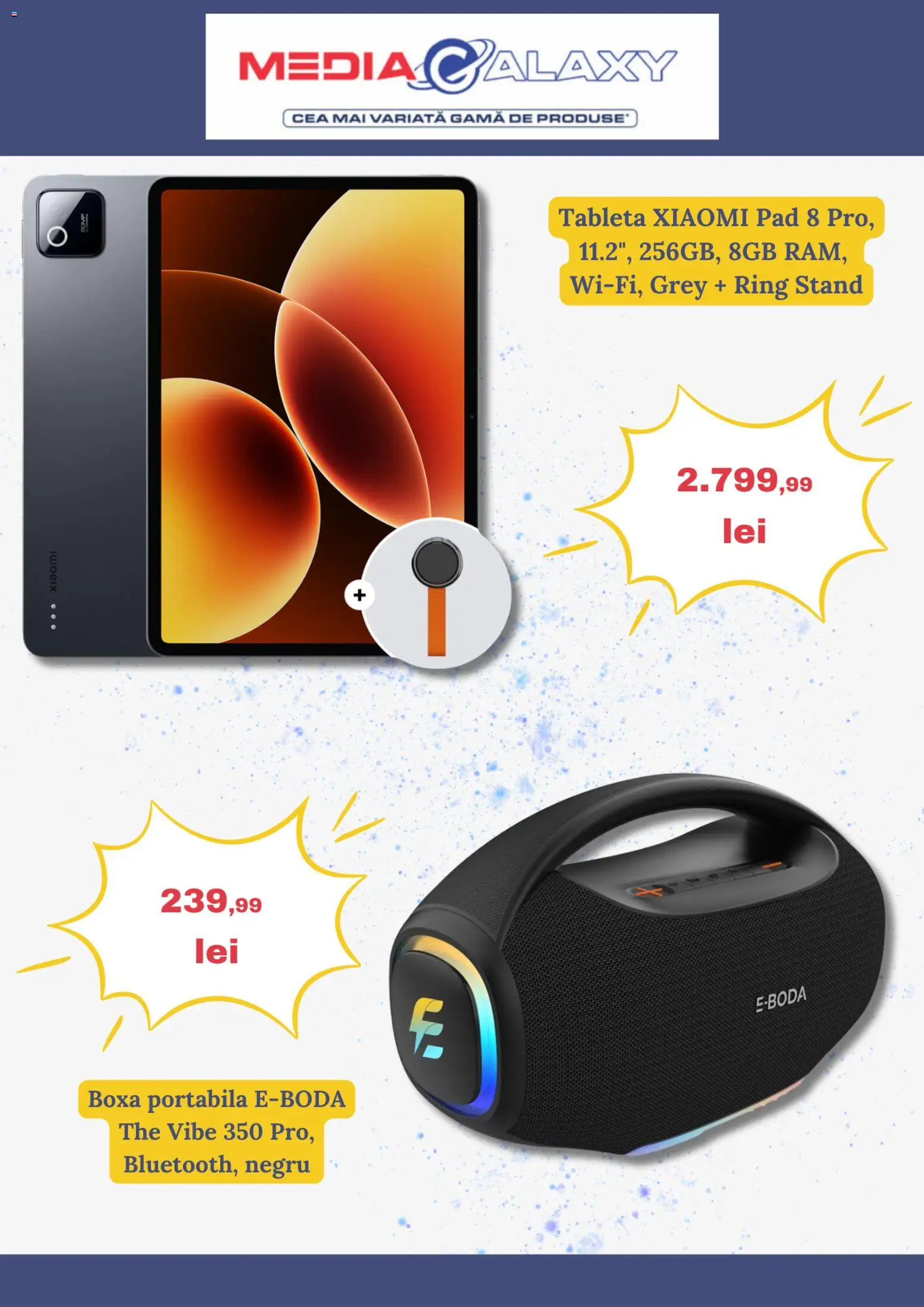 Catalog Media Galaxy 27 August - 8 Septembrie 2026 | Pagina 2 | Produse: Tabletă, Grey, Boxă portabilă