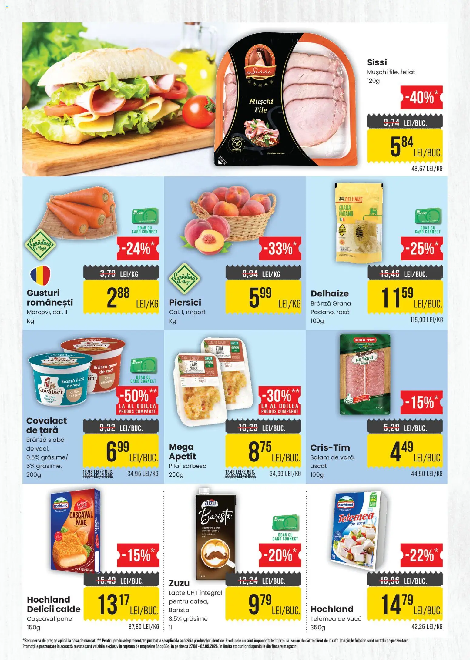 Catalog Mega Image 27 August - 1 Septembrie 2026 | Pagina 2 | Produse: Pară, Covalact de tara, Hochland, Piersici