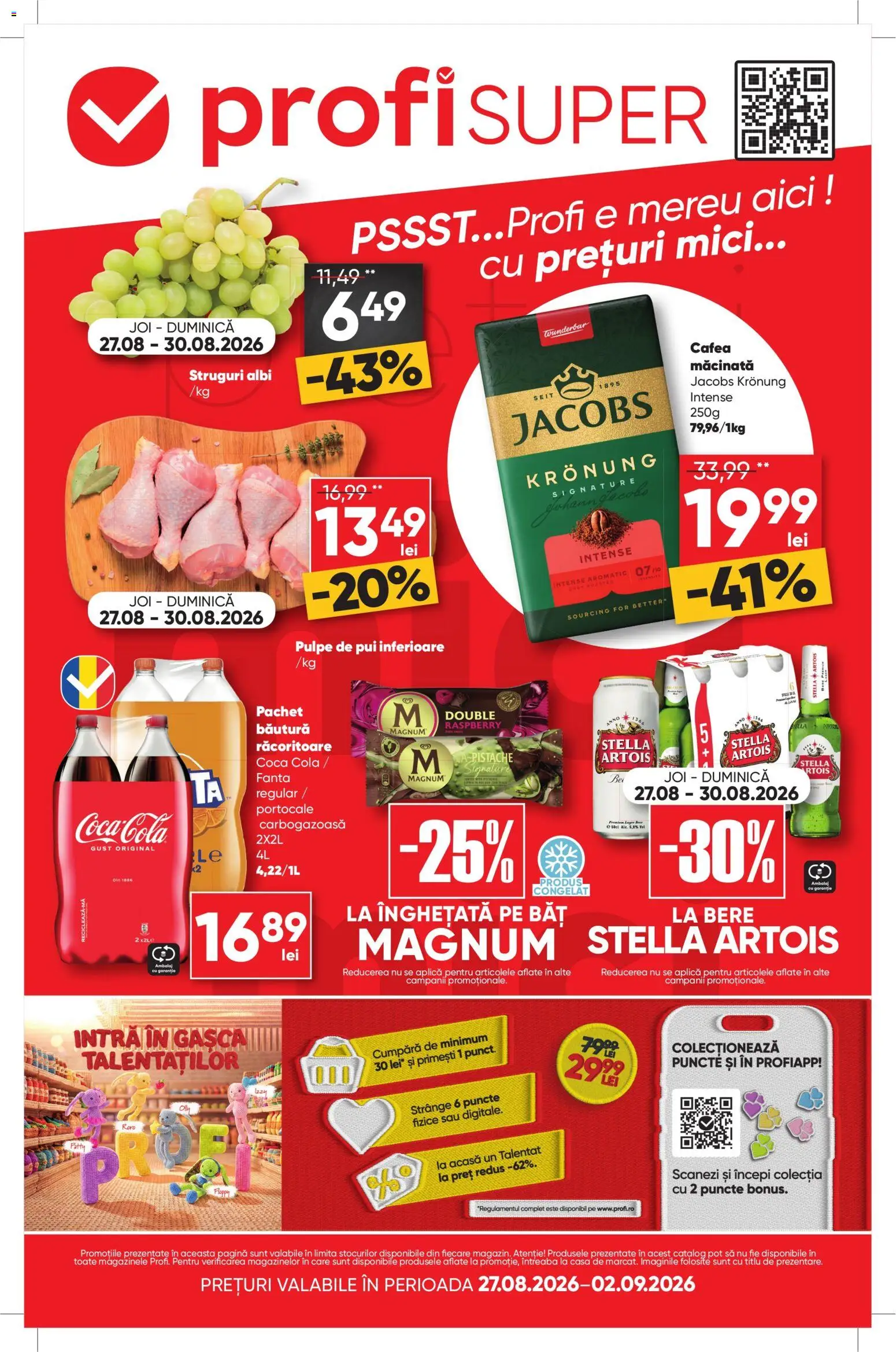 Catalog Profi 27 August - 1 Septembrie 2026 | Pagina 1 | Produse: Cafea macinata, Pui, Mici, Coca cola
