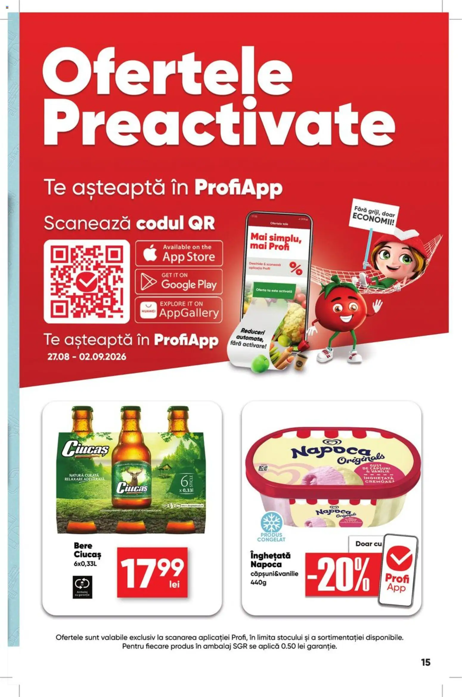 Catalog Profi 27 August - 1 Septembrie 2026 | Pagina 15 | Produse: Aplică, Bere, Căpșuni, Înghețată
