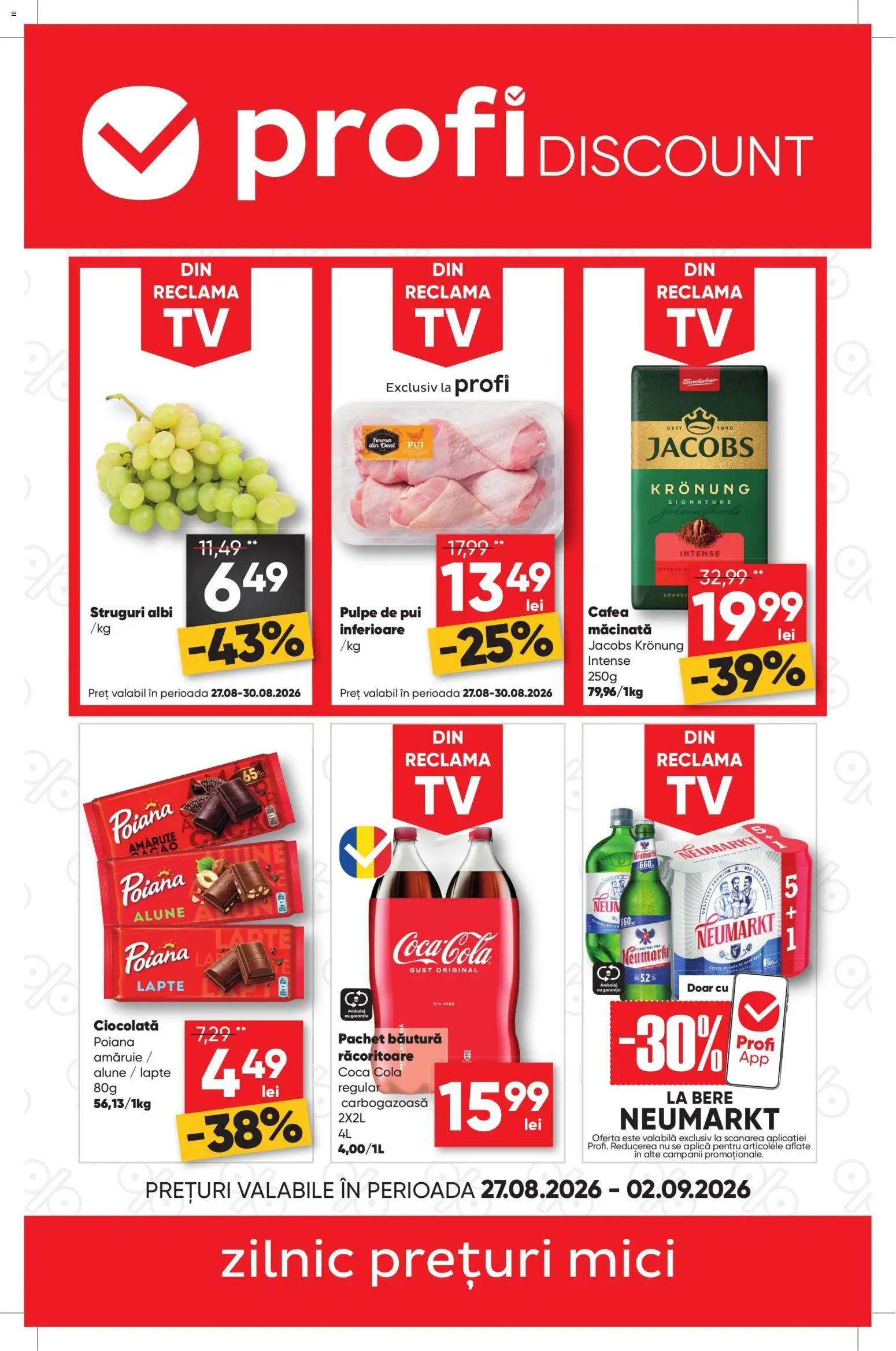 Catalog Profi 27 August - 1 Septembrie 2026 | Pagina 1 | Produse: Aplică, Cafea macinata, Mici, Cafea