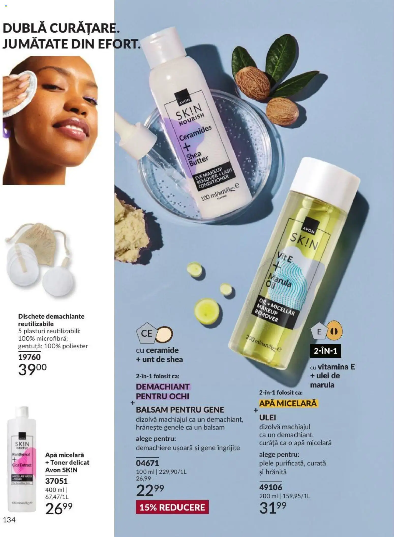 Catalog Avon 1 - 29 Septembrie 2026 | Pagina 134 | Produse: Ochi, Demachiant, Toner, Ulei