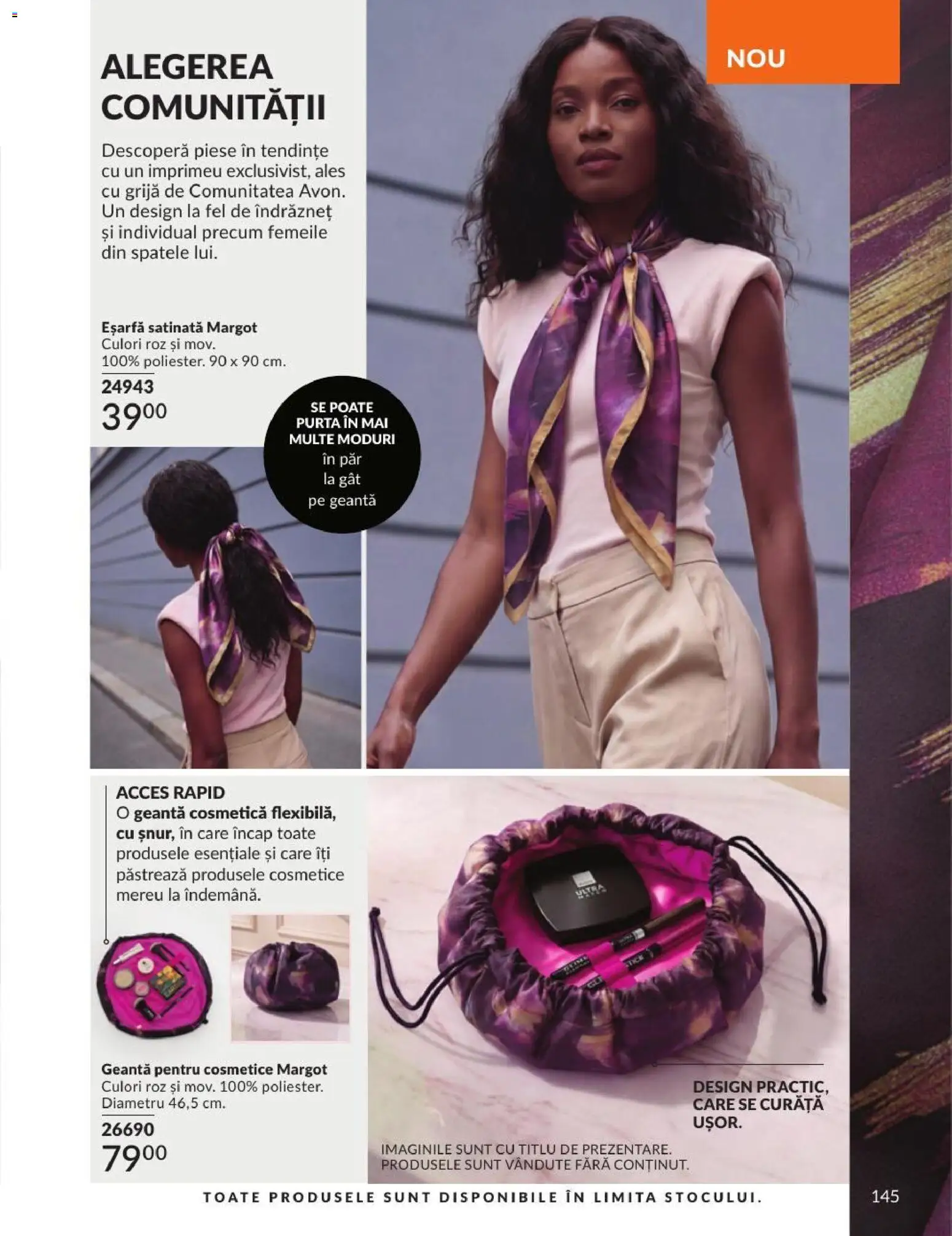 Catalog Avon 1 - 29 Septembrie 2026 | Pagina 145 | Produse: Eșarfă, Geantă pentru cosmetice, Geantă
