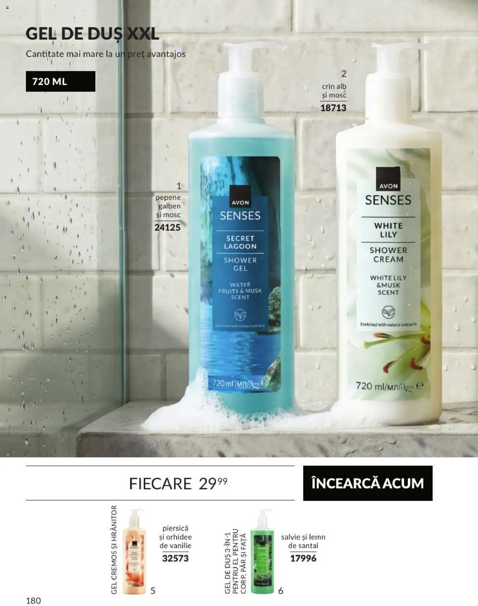 Catalog Avon 1 - 29 Septembrie 2026 | Pagina 180 | Produse: Piersică, Orhidee, Duș, Gel de duș