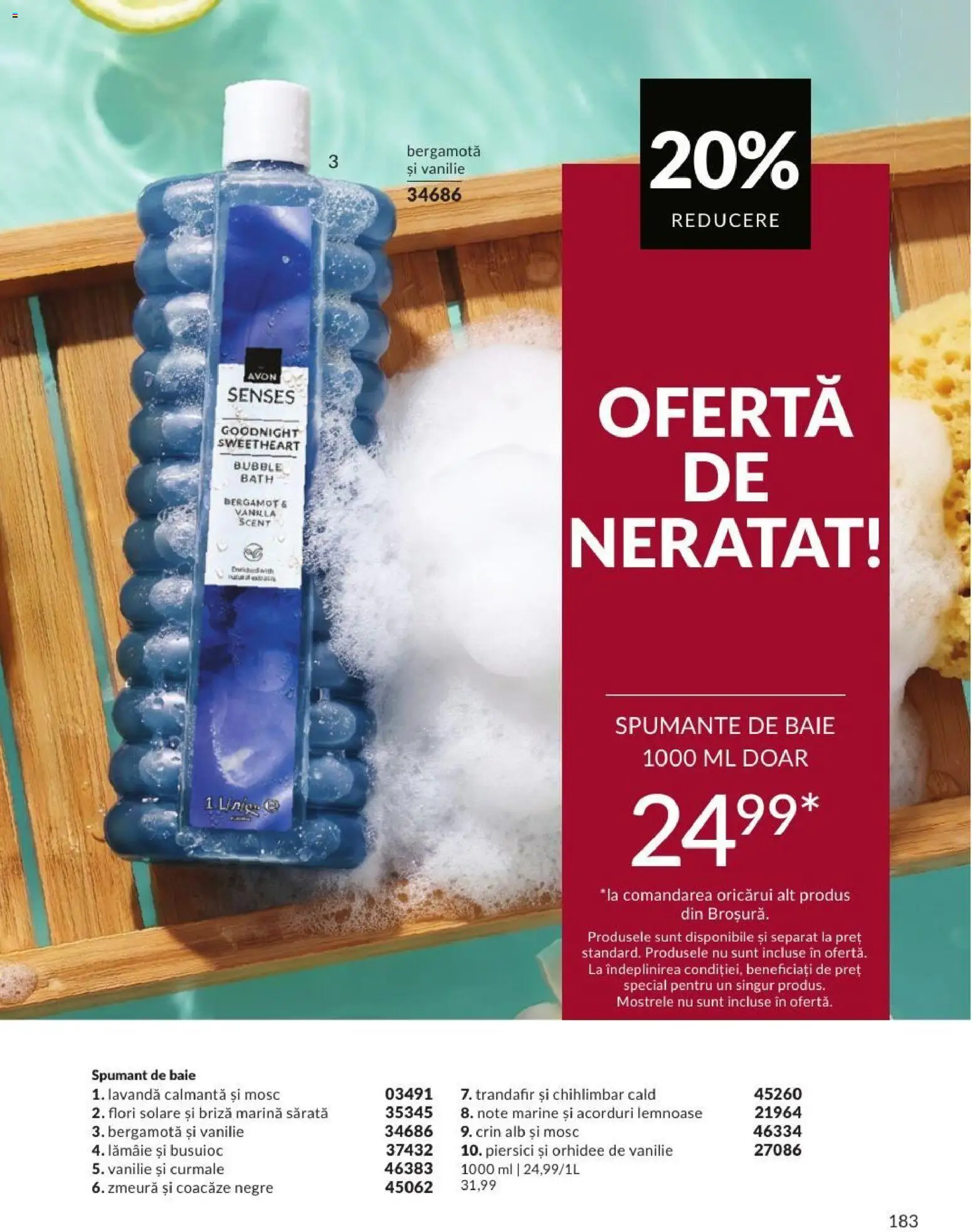Catalog Avon 1 - 29 Septembrie 2026 | Pagina 183 | Produse: Zmeură, Trandafir, Piersici, Spumant de baie