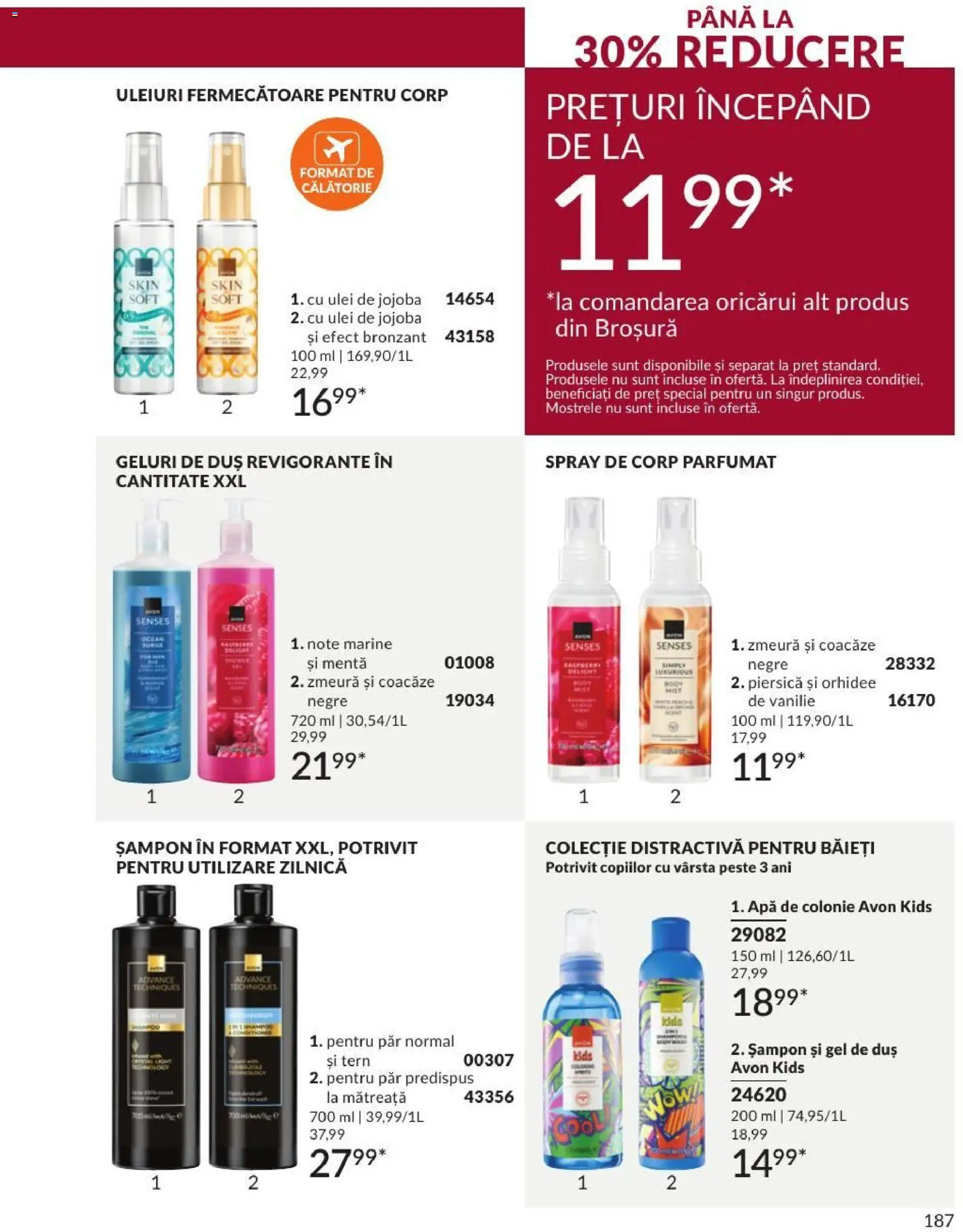 Catalog Avon 1 - 29 Septembrie 2026 | Pagina 187 | Produse: Piersică, Zmeură, Ulei, Gel de duș