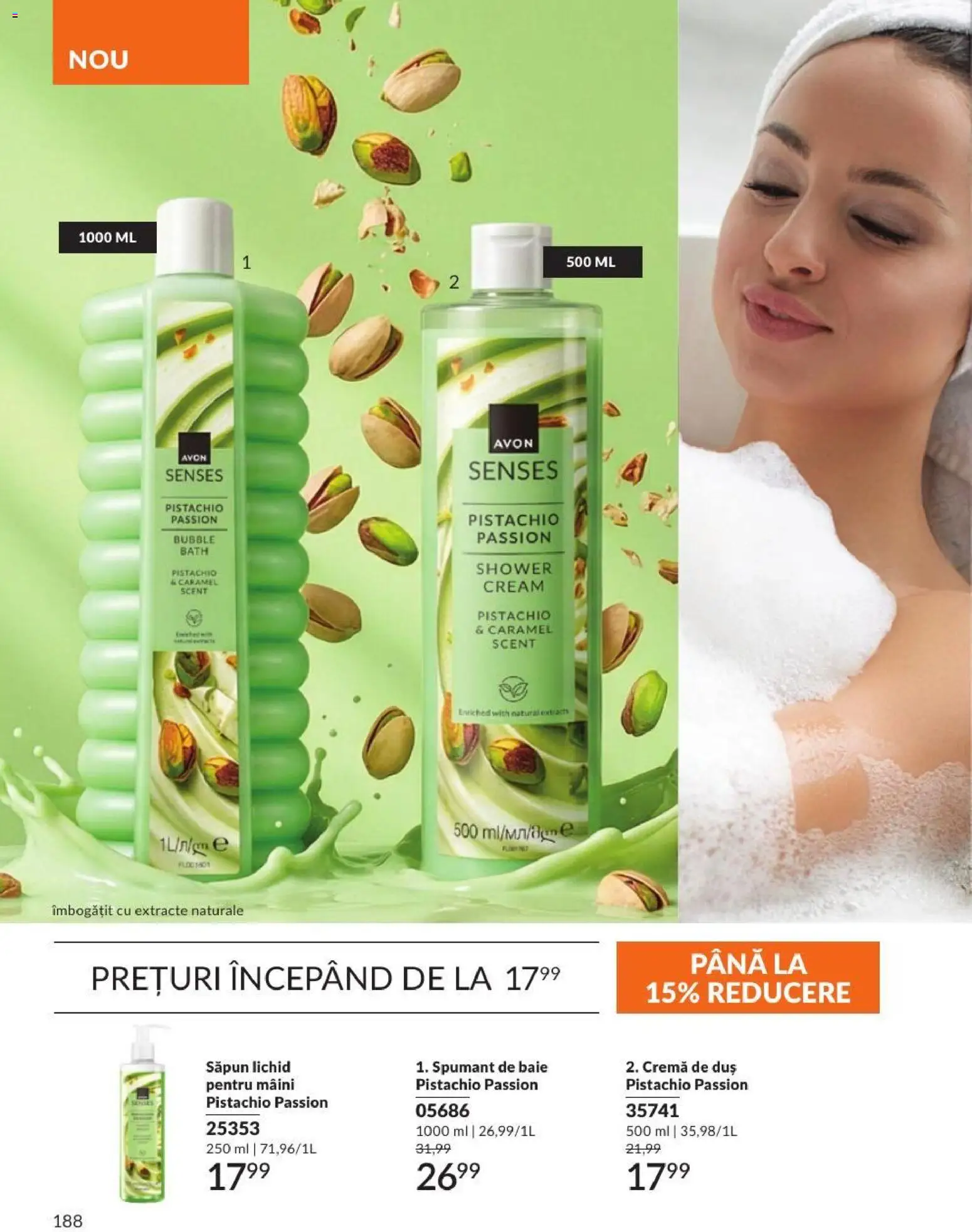 Catalog Avon 1 - 29 Septembrie 2026 | Pagina 188 | Produse: Duș, Cremă, Săpun lichid, Spumant de baie