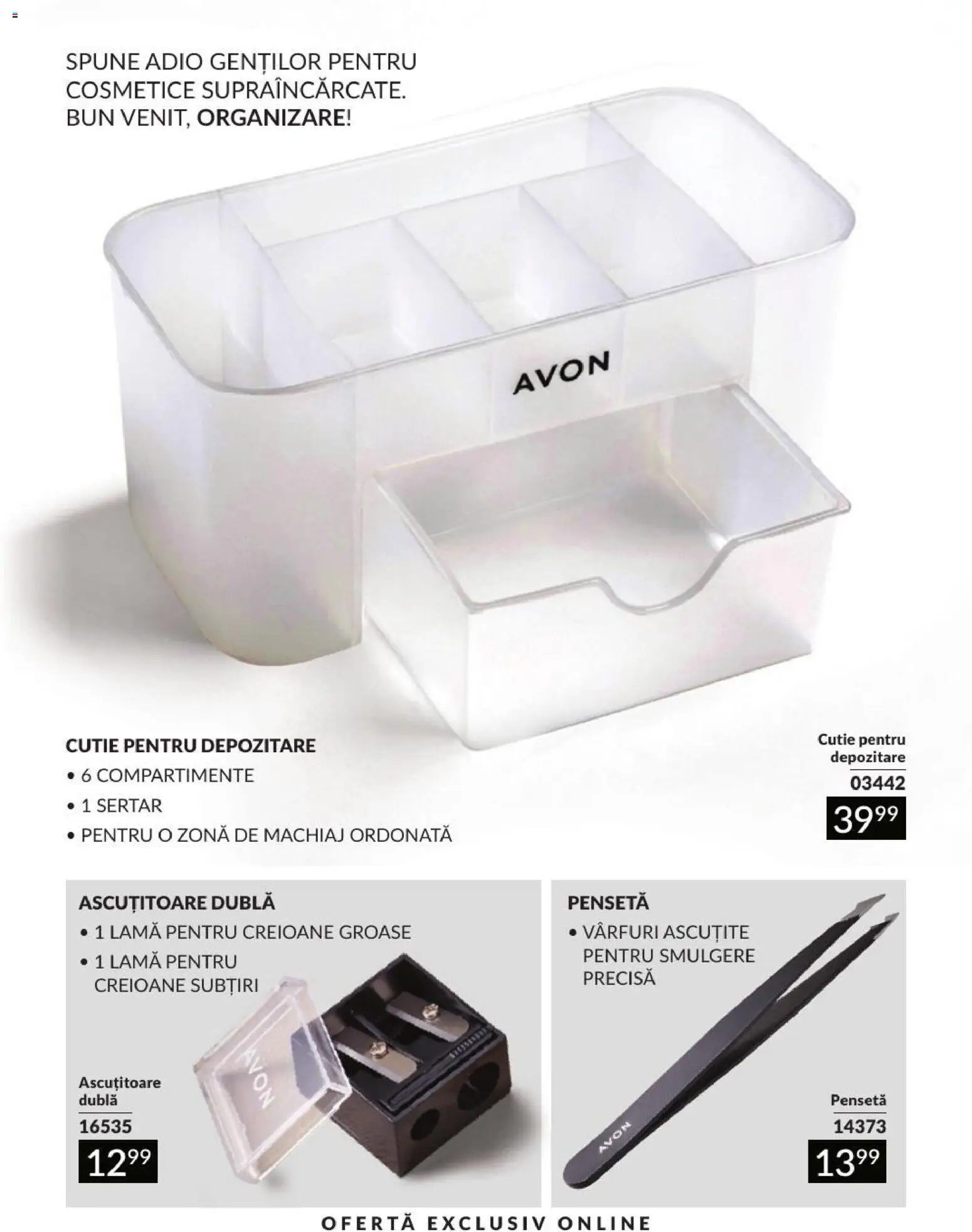 Catalog Avon 1 - 29 Septembrie 2026 | Pagina 207 | Produse: Pensetă, Ascuțitoare, Cutie, Depozitare
