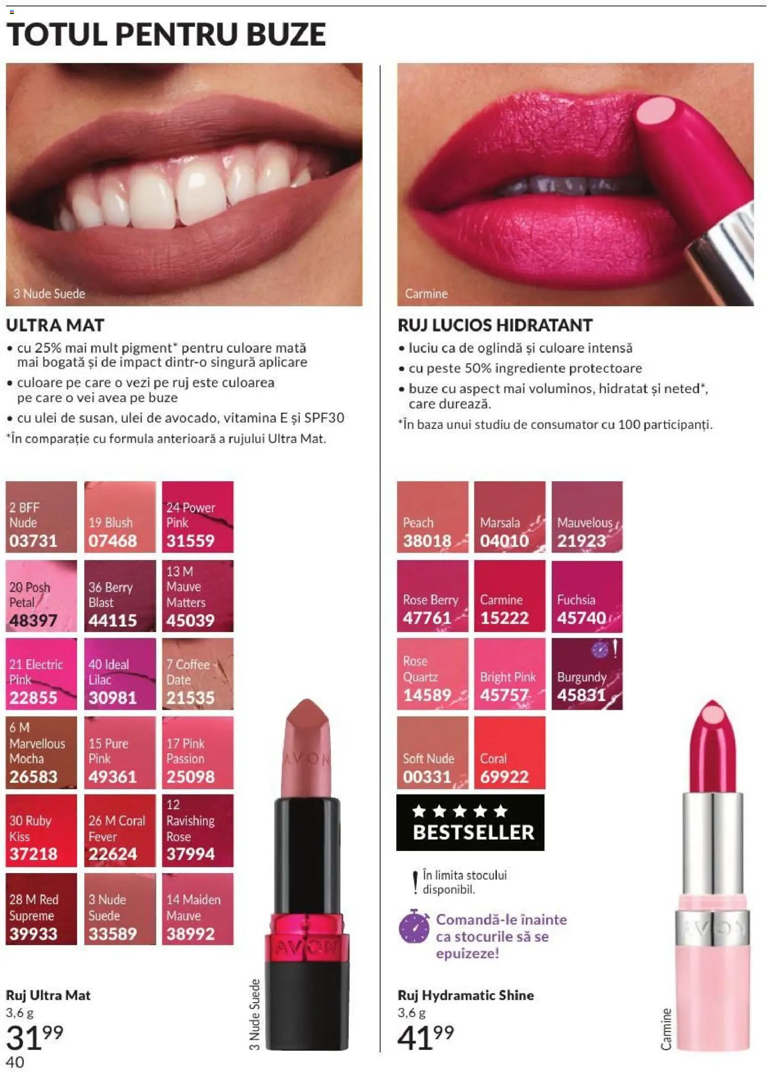 Catalog Avon 1 - 29 Septembrie 2026 | Pagina 40 | Produse: Oglindă, Ruj, Impact, Power