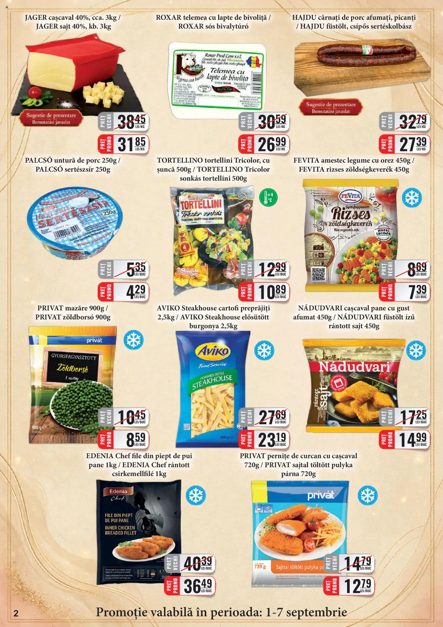 Catalog CBA 1 - 14 Septembrie 2026 | Pagina 2 | Produse: Carnati de porc, Cașcaval, Șuncă, Legume