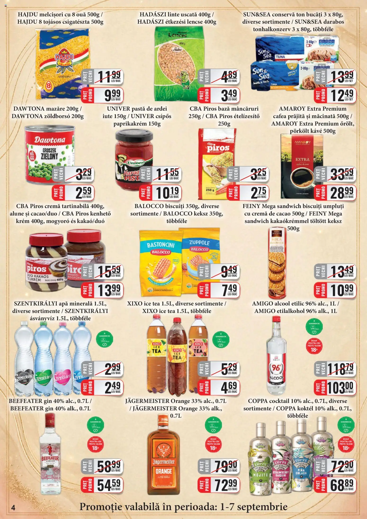 Catalog CBA 1 - 14 Septembrie 2026 | Pagina 4 | Produse: Apa minerala, Cafea, Cocktail, Gin