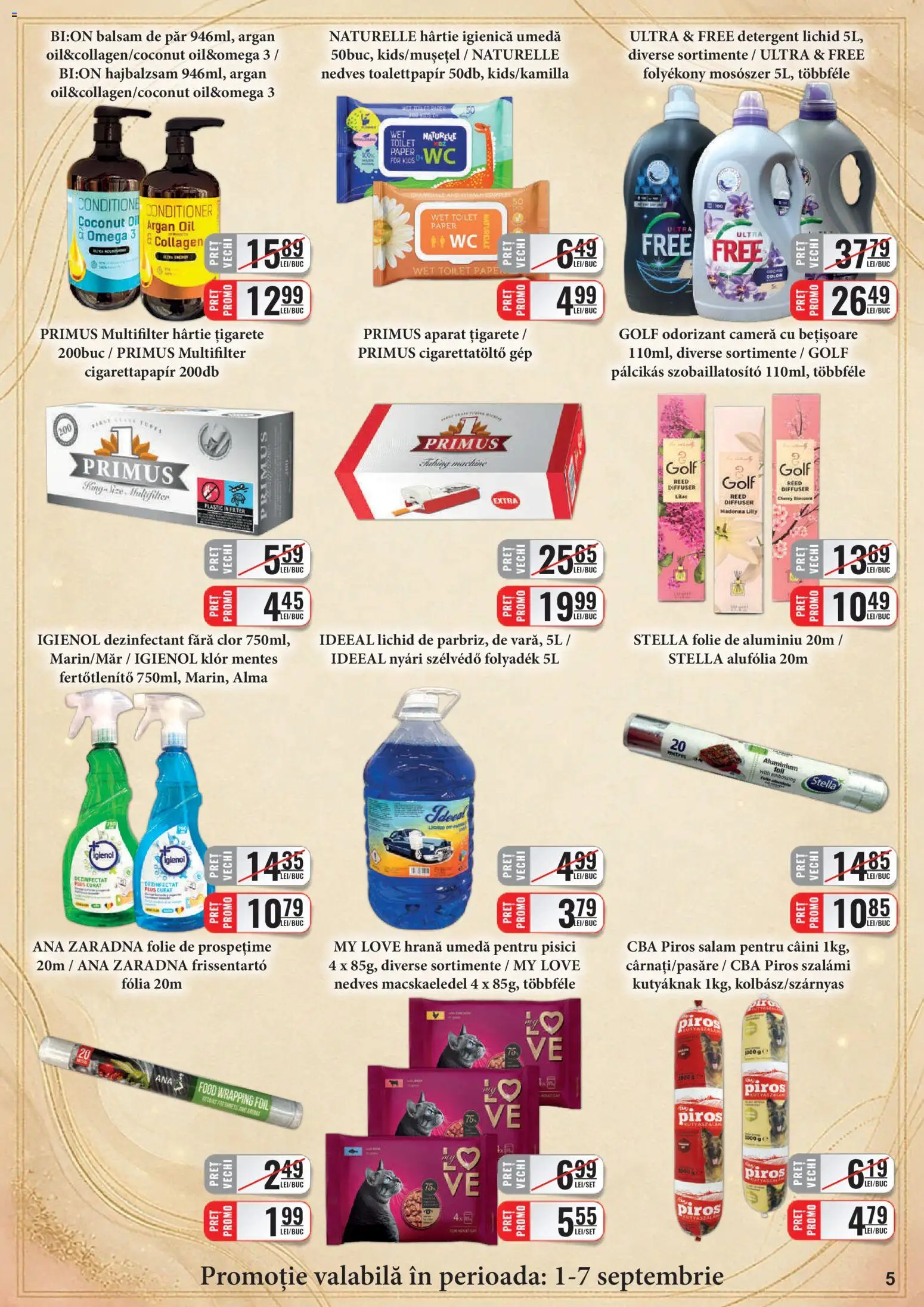 Catalog CBA 1 - 14 Septembrie 2026 | Pagina 5 | Produse: Omega, Salam, Detergent, Dezinfectant
