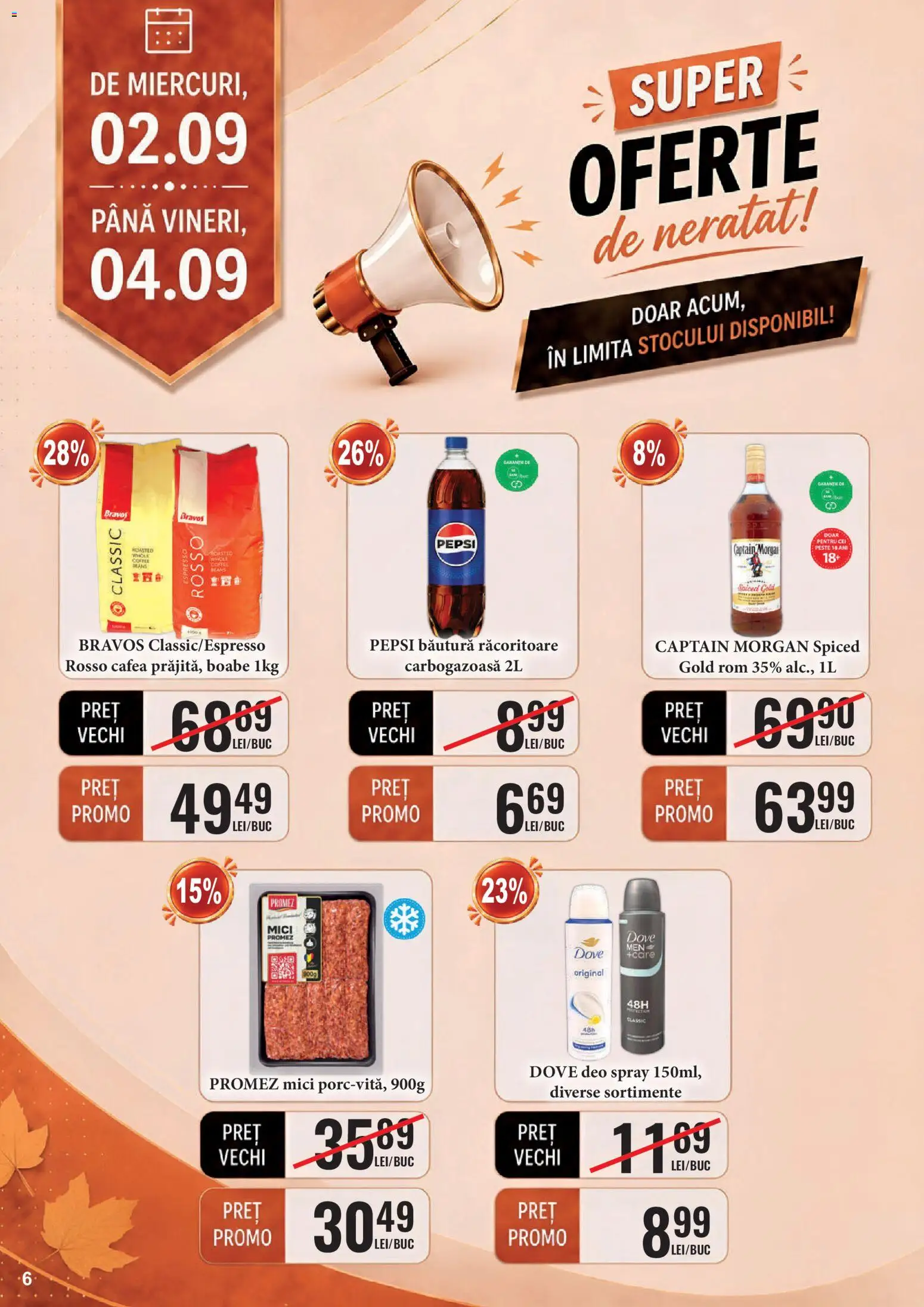 Catalog CBA 1 - 14 Septembrie 2026 | Pagina 6 | Produse: Mici, Pepsi, Cafea, Pește