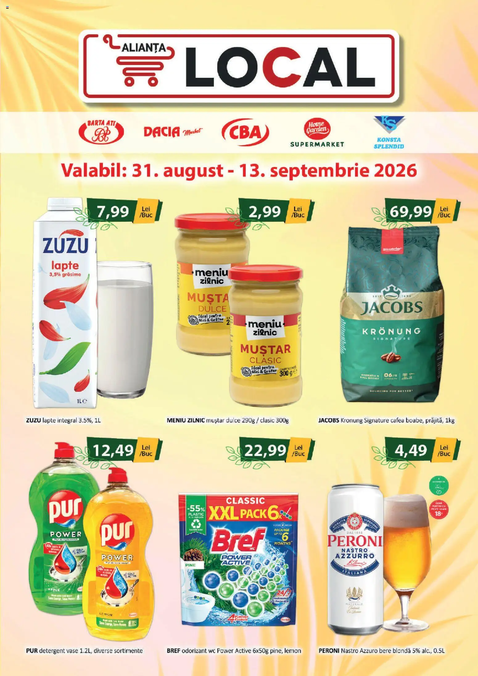 Catalog CBA 31 August - 12 Septembrie 2026 | Pagina 1 | Produse: Zuzu, Lapte, Cafea, Muștar