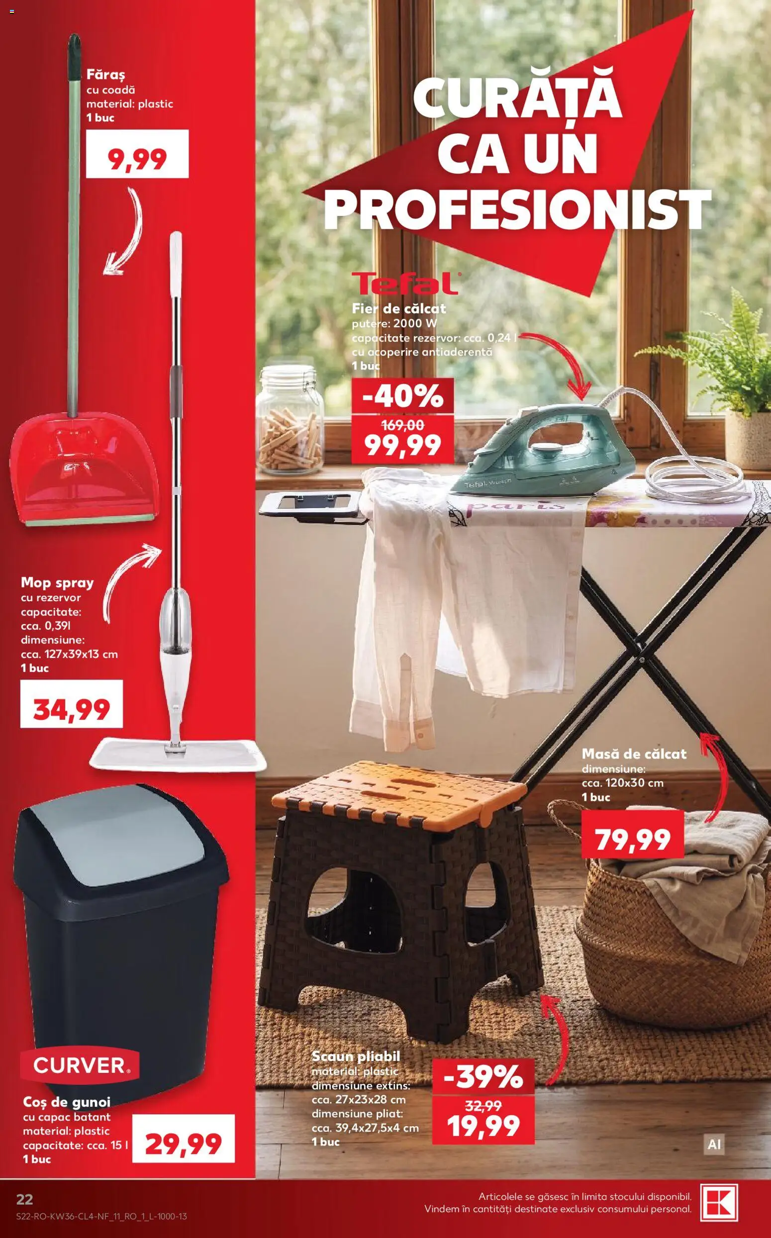 Catalog Kaufland 2 - 7 Septembrie 2026 | Pagina 22 | Produse: Fier de călcat, Mop, Masă, Scaun