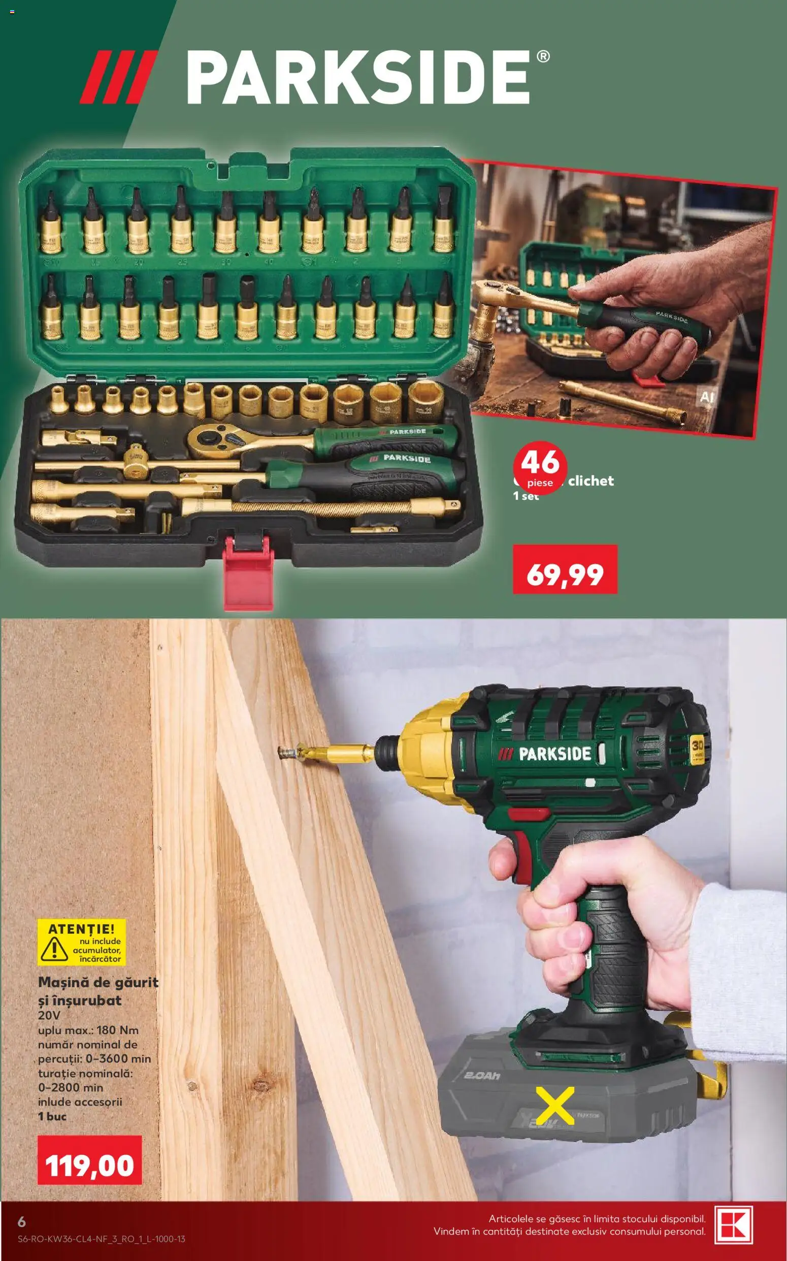 Catalog Kaufland 2 - 7 Septembrie 2026 | Pagina 6 | Produse: Mașină de găurit, Încărcător, Parkside
