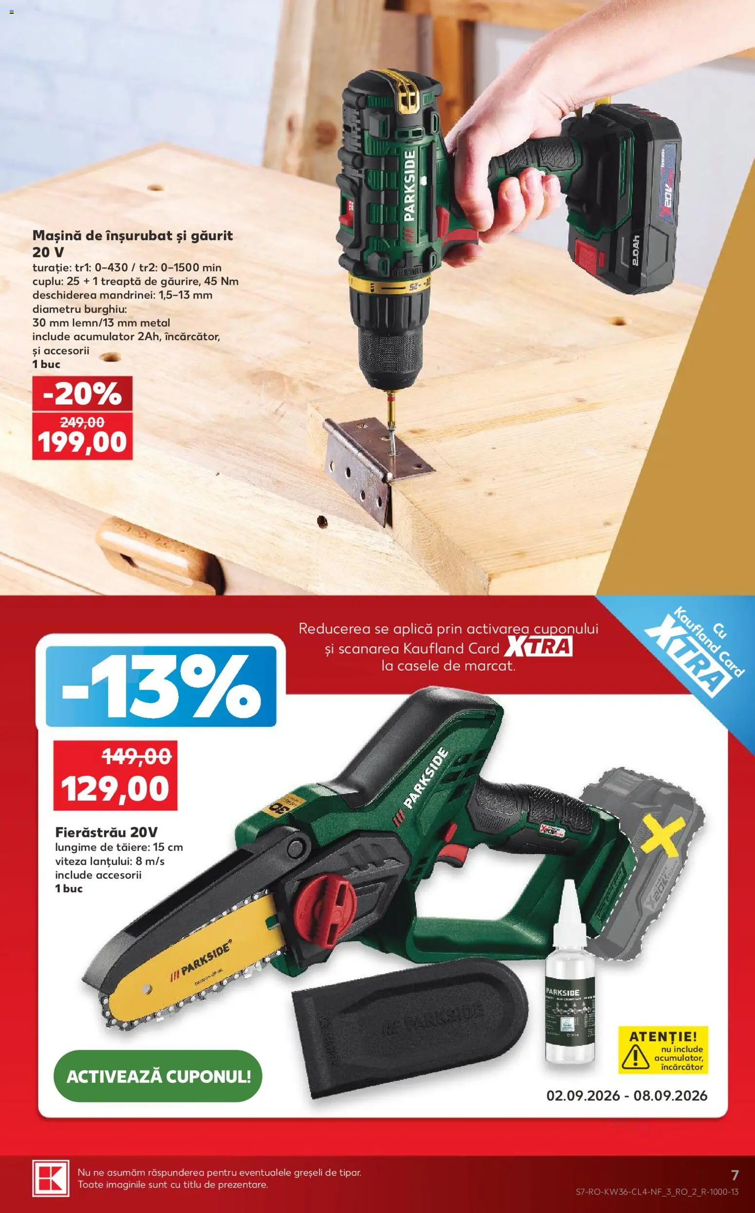 Catalog Kaufland 2 - 7 Septembrie 2026 | Pagina 7 | Produse: Încărcător, Masina de Insurubat, Aplică, Parkside