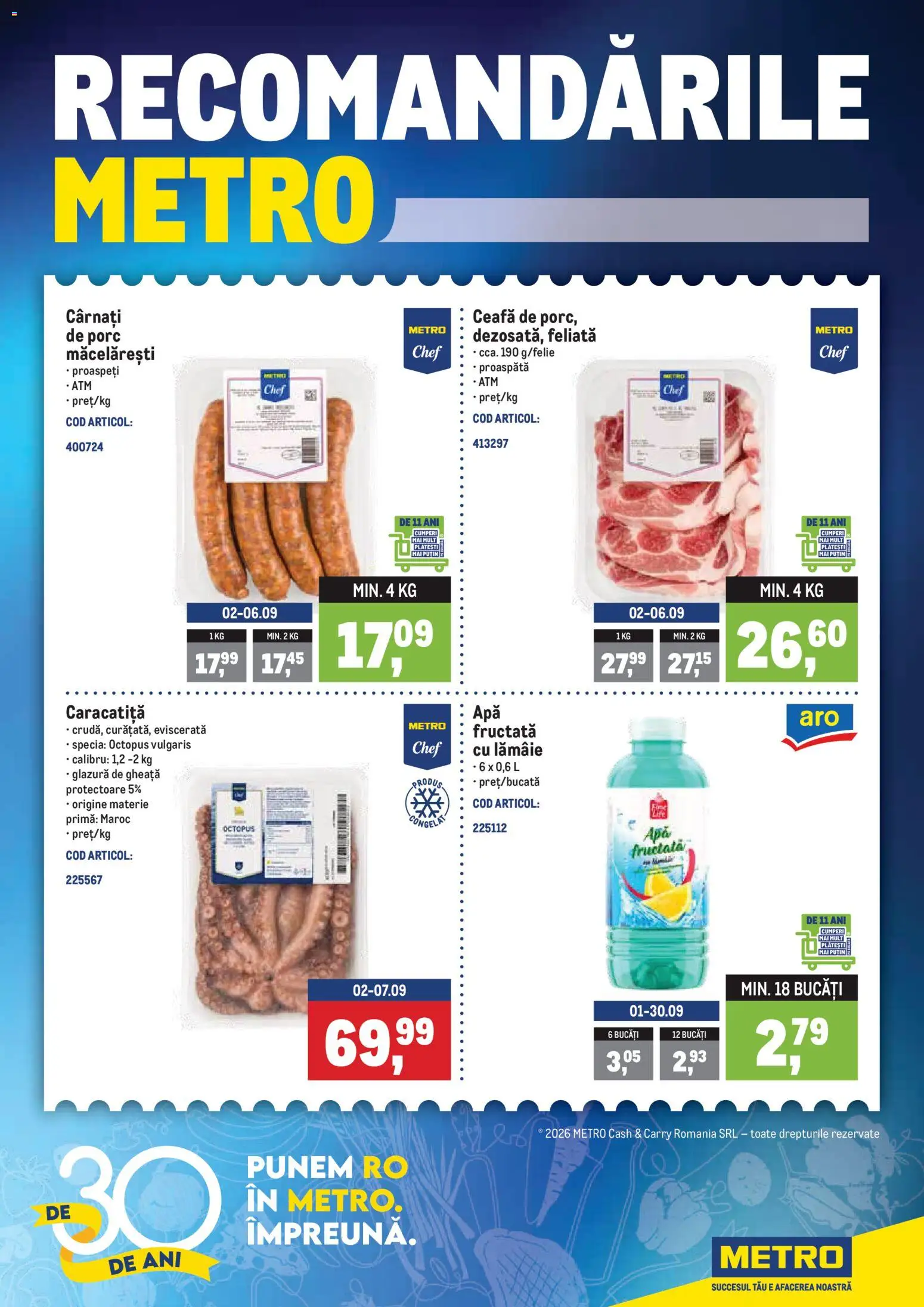 Catalog METRO 31 August - 6 Septembrie 2026 | Pagina 1 | Produse: Lămâie, Cârnați