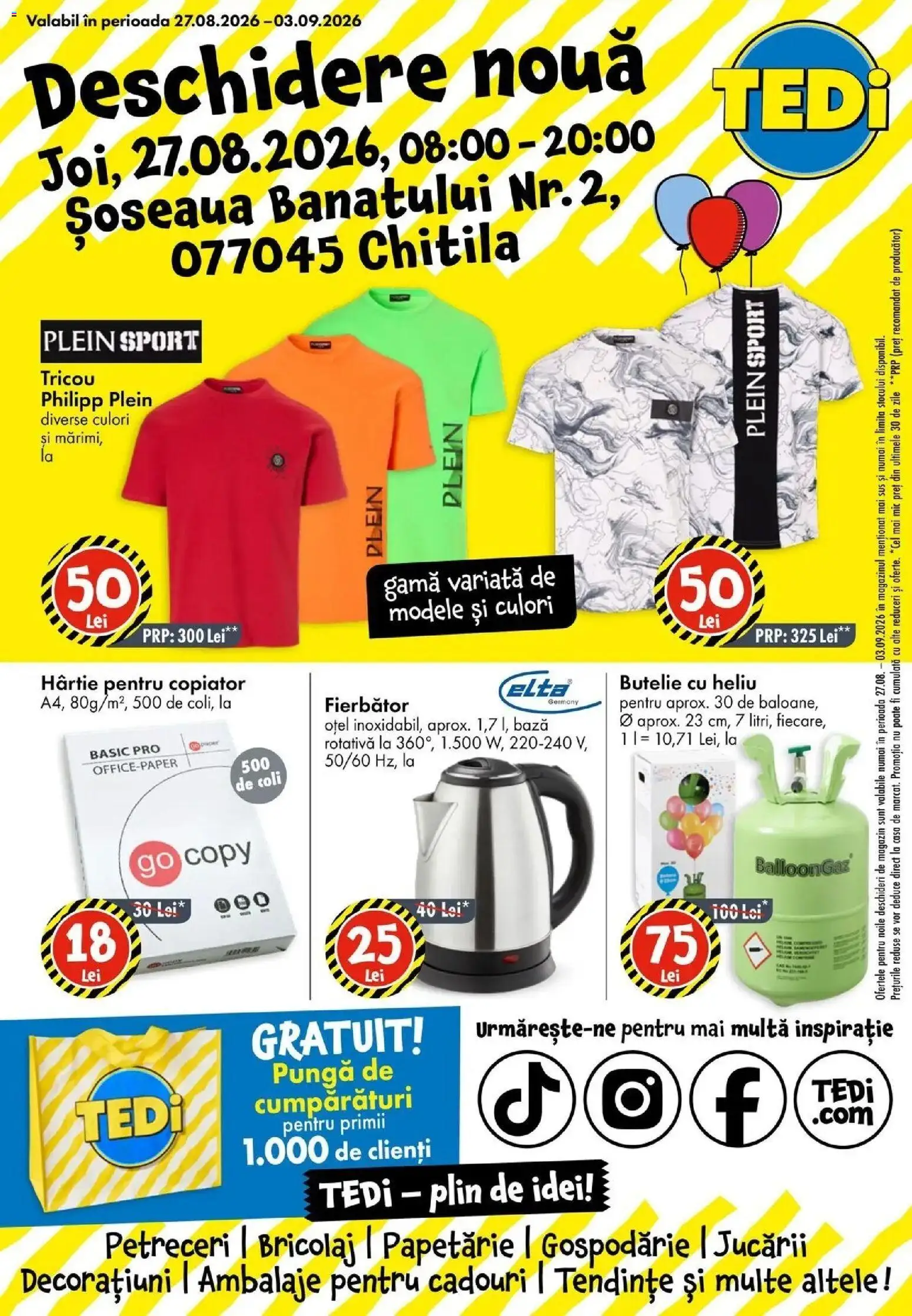 Catalog TEDi 27 August - 2 Septembrie 2026 | Pagina 1 | Produse: Pungă, Sport, Tricou