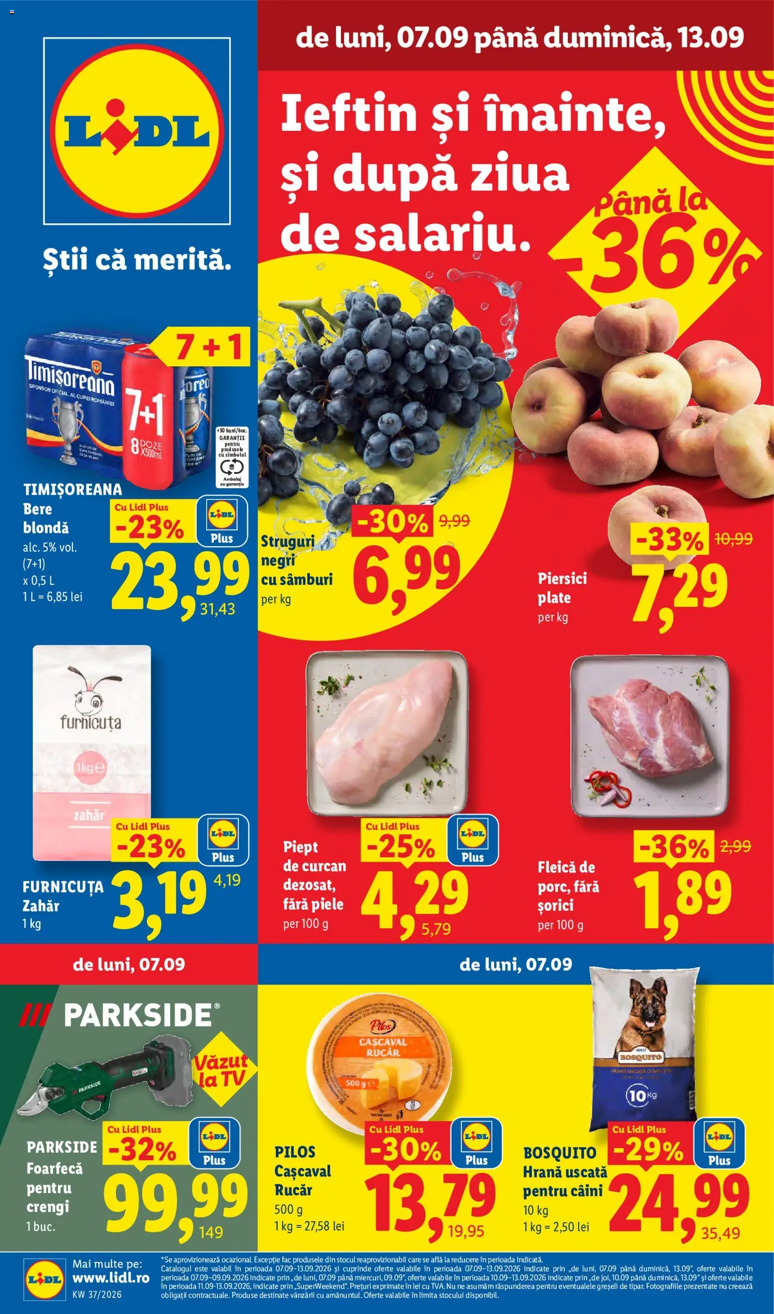 Catalog LIDL 7 - 12 Septembrie 2026 | Pagina 1 | Produse: Struguri, Pilos, Fleică, Plus