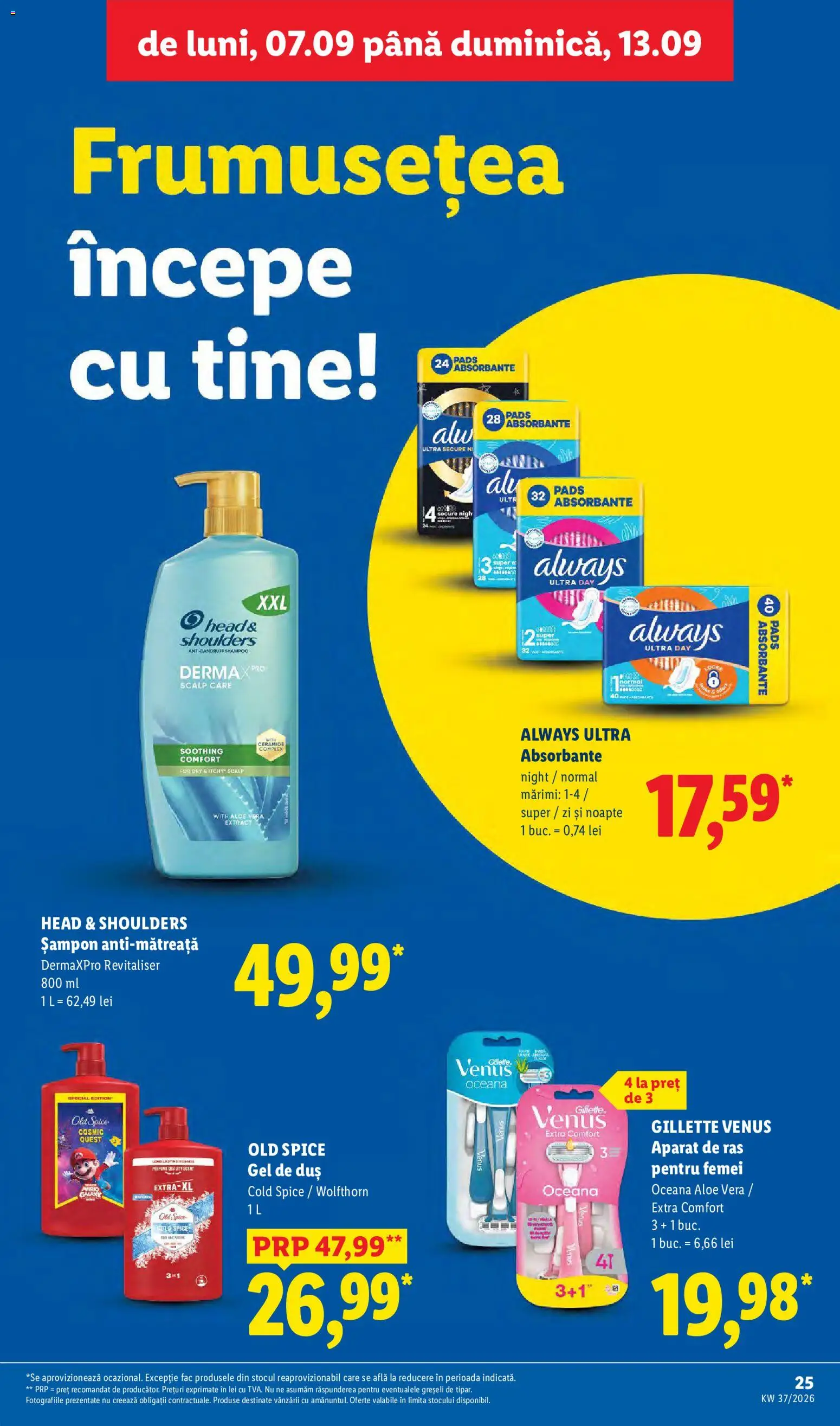 Catalog LIDL 7 - 12 Septembrie 2026 | Pagina 25 | Produse: Aparat De Ras, Șampon, Gel de duș, Absorbante