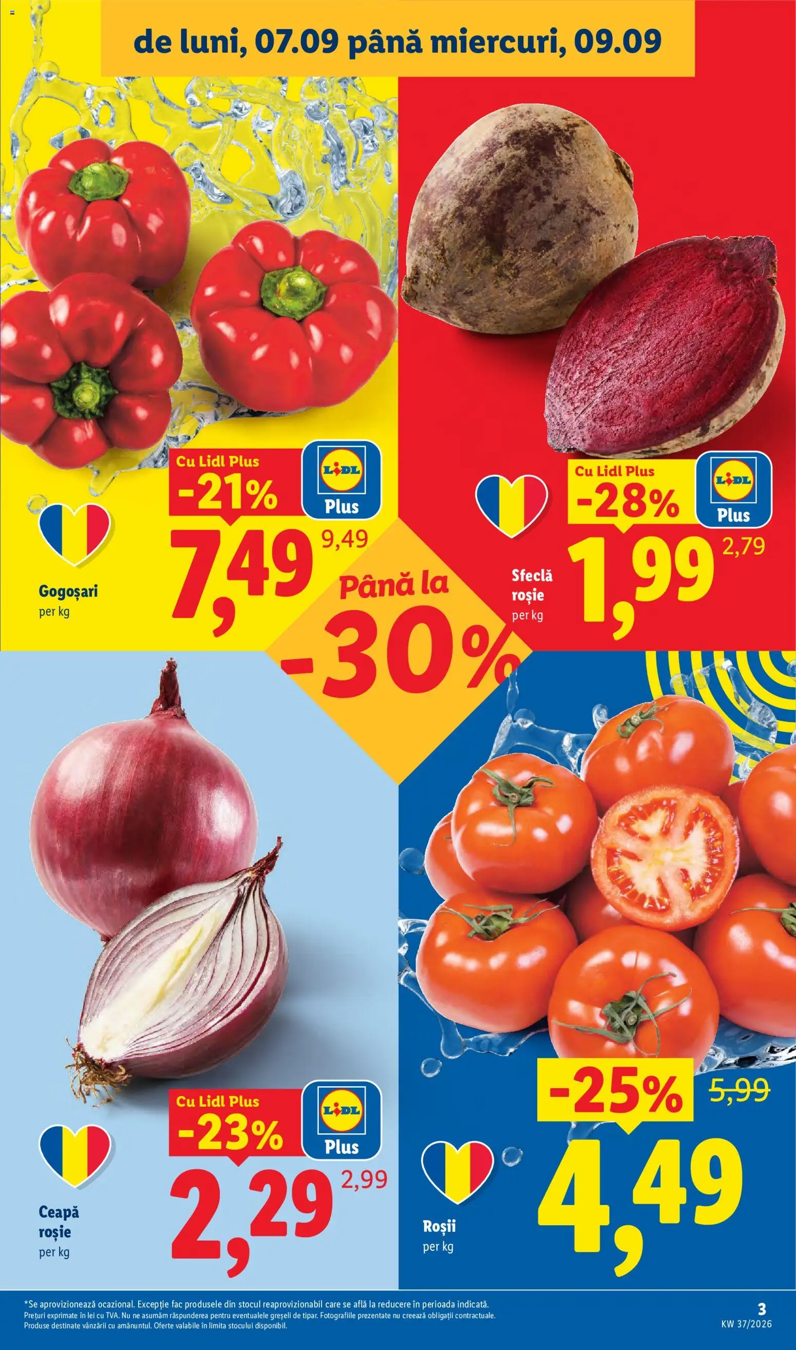 Catalog LIDL 7 - 12 Septembrie 2026 | Pagina 3 | Produse: Roșii, Ceapă, Plus, Sfeclă