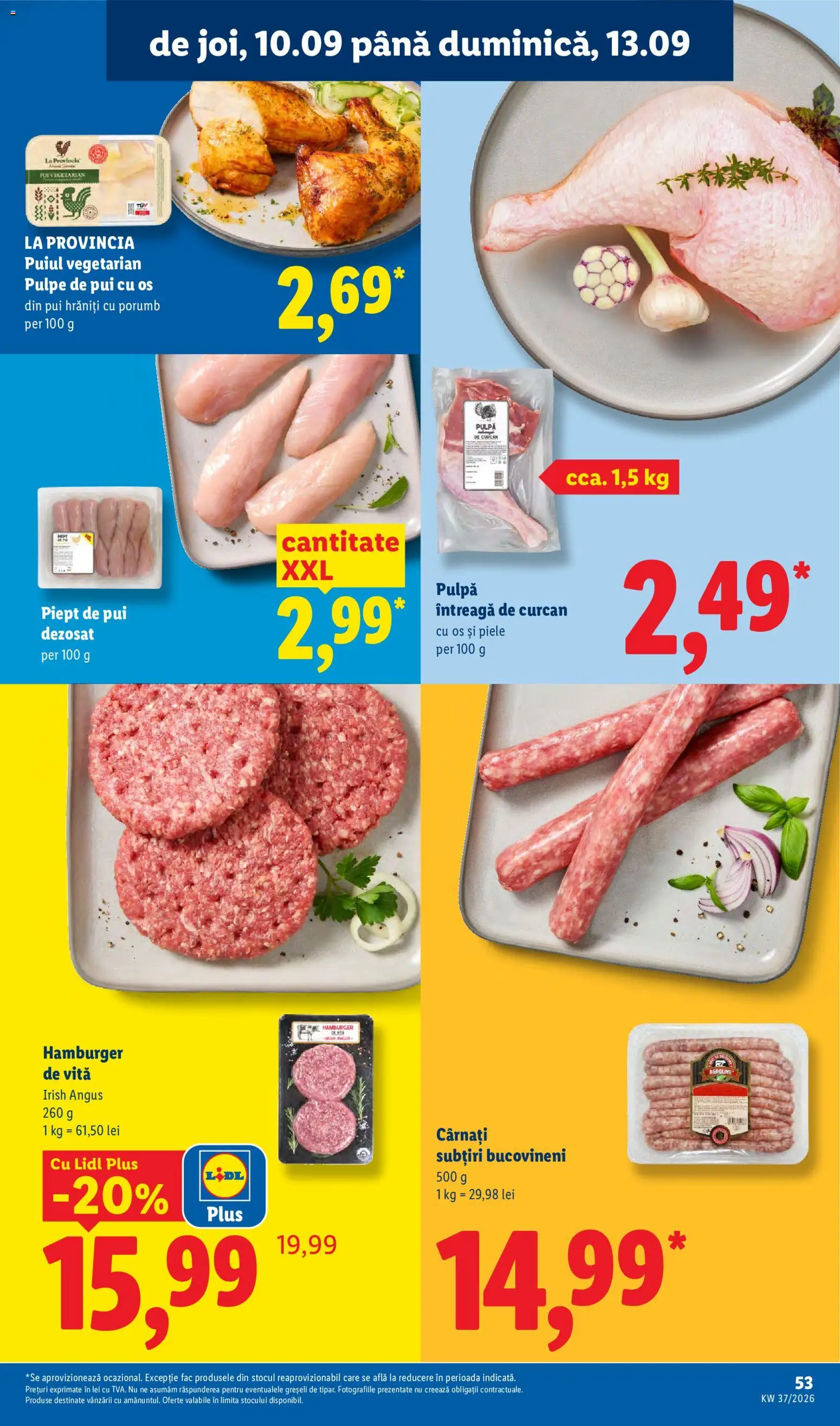 Catalog LIDL 7 - 12 Septembrie 2026 | Pagina 53 | Produse: La provincia, Pui, Hamburger, Plus