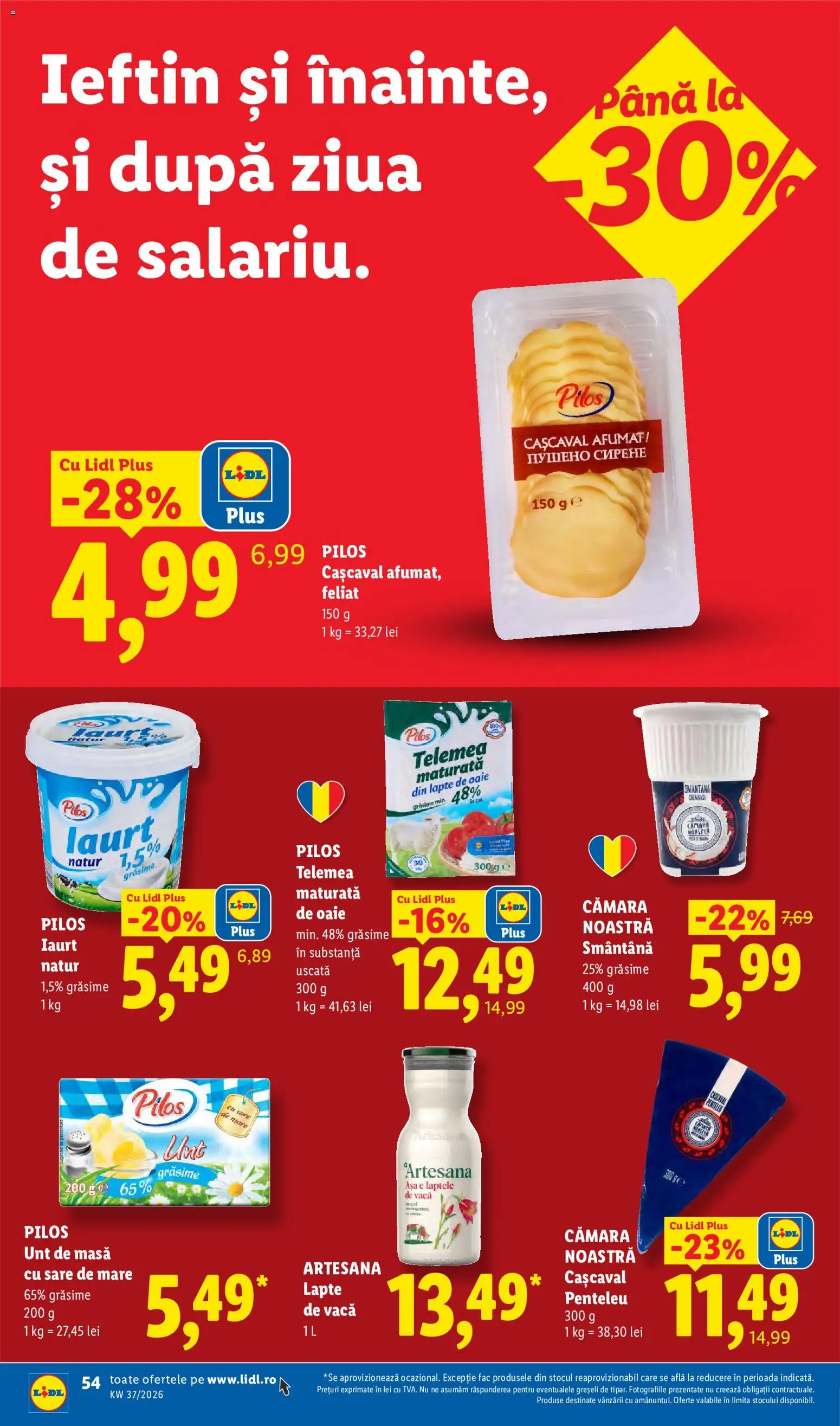 Catalog LIDL 7 - 12 Septembrie 2026 | Pagina 54 | Produse: Pilos, Masă, Lapte, Smântână