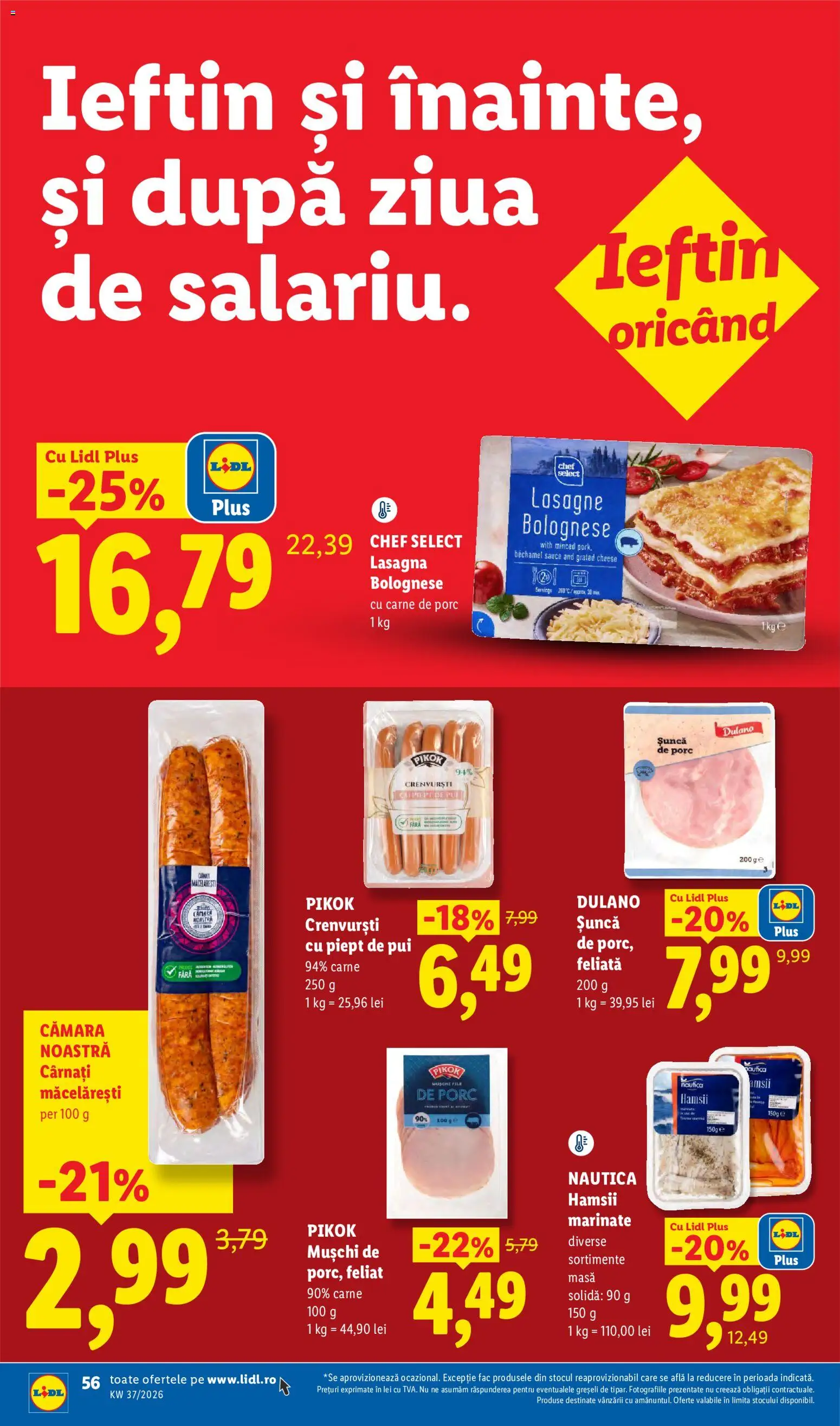 Catalog LIDL 7 - 12 Septembrie 2026 | Pagina 56 | Produse: Masă, Pui, Șuncă, Plus