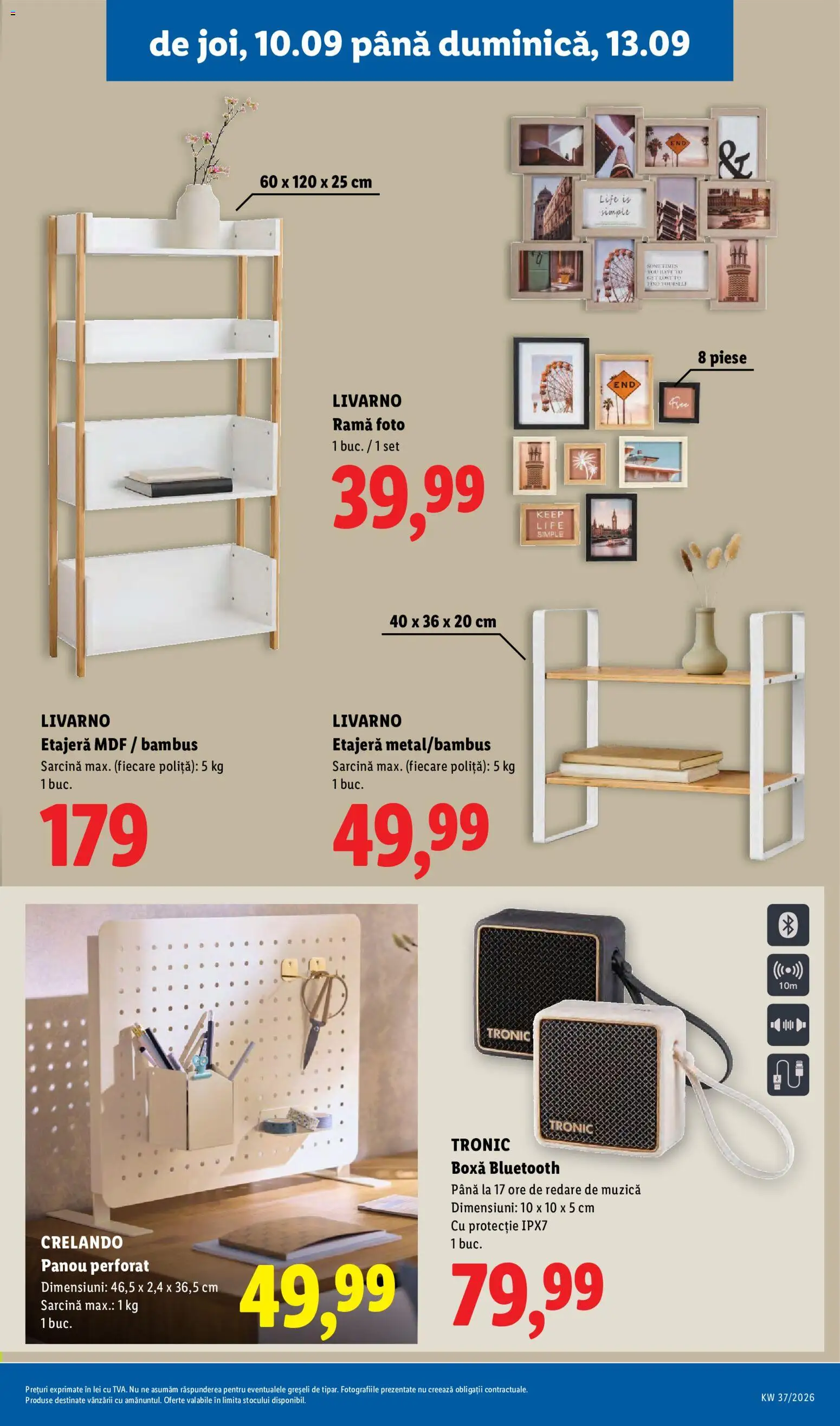 Catalog LIDL 7 - 12 Septembrie 2026 | Pagina 67 | Produse: Speaker, Boxă Bluetooth, Etajeră, Rama