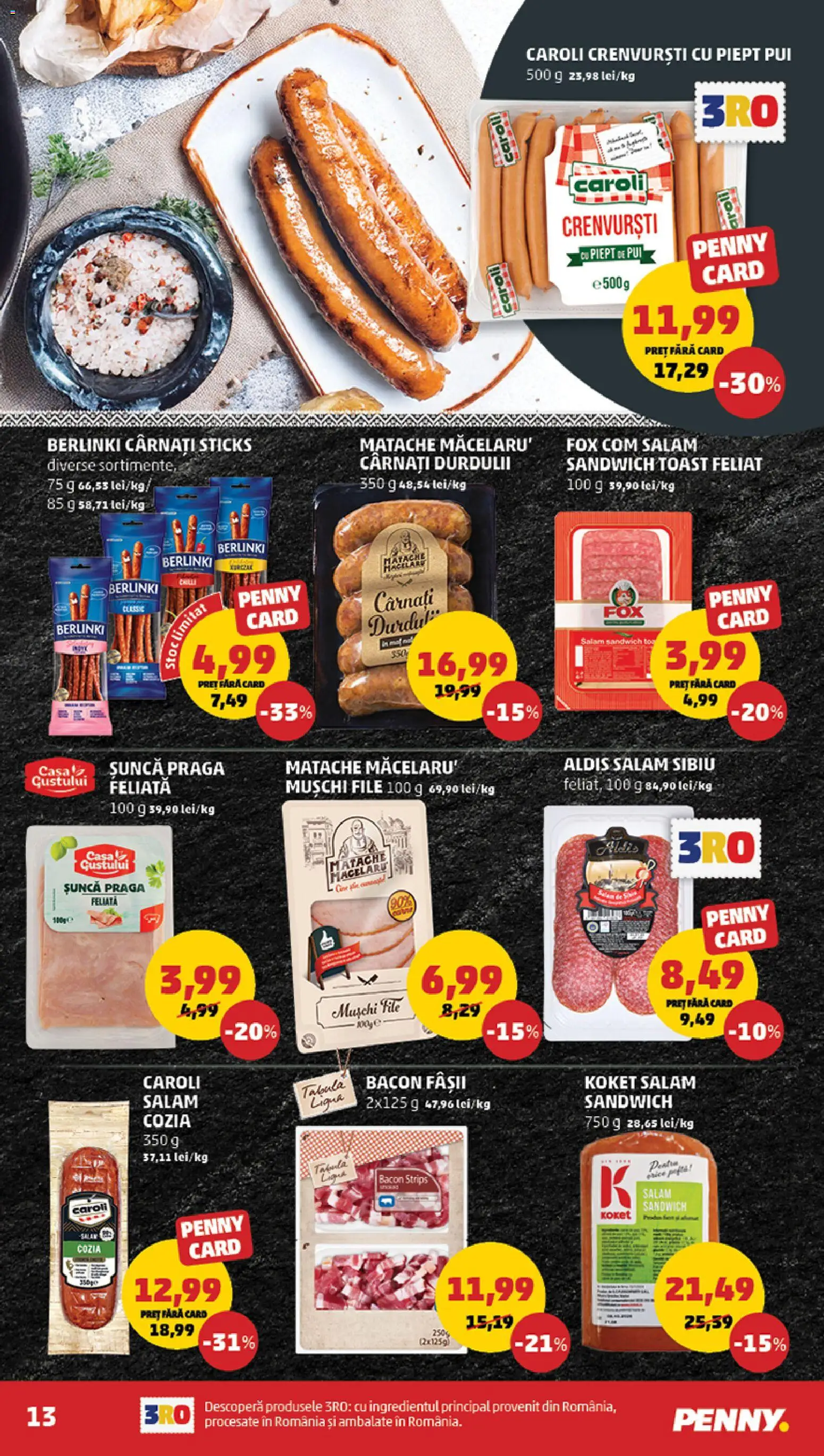 Catalog PENNY Market 2 - 7 Septembrie 2026 | Pagina 13 | Produse: Carnati sticks, Pui, Fox, Șuncă
