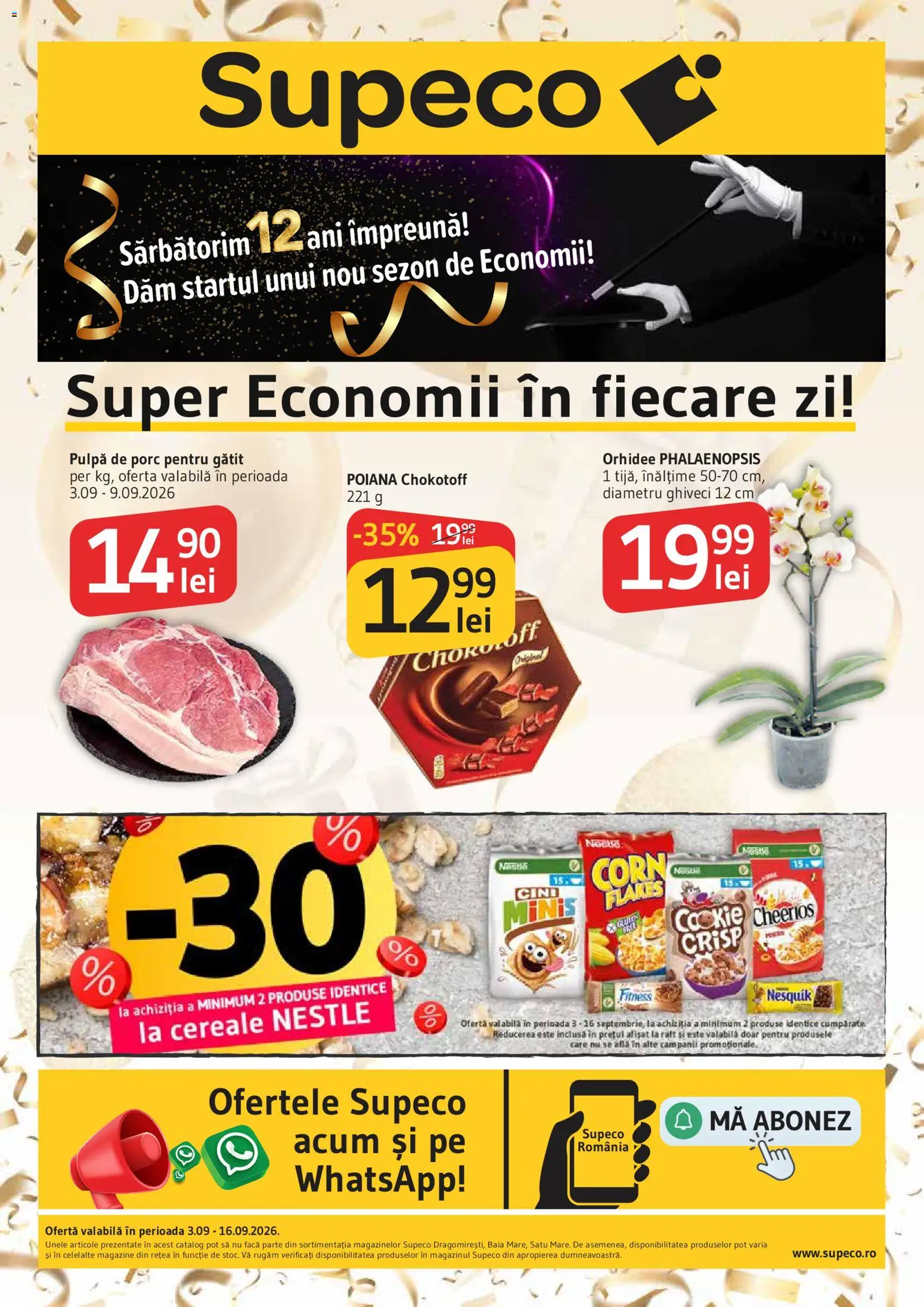 Catalog Supeco 3 - 15 Septembrie 2026 | Pagina 1 | Produse: Orhidee, Cini Minis, Raft, Cereale