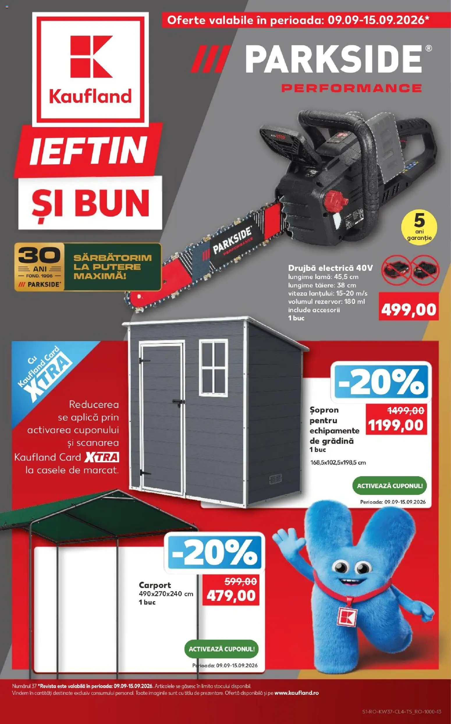 Catalog Kaufland 9 - 14 Septembrie 2026 | Pagina 1 | Produse: Electrică, Gradina, Aplică, Parkside