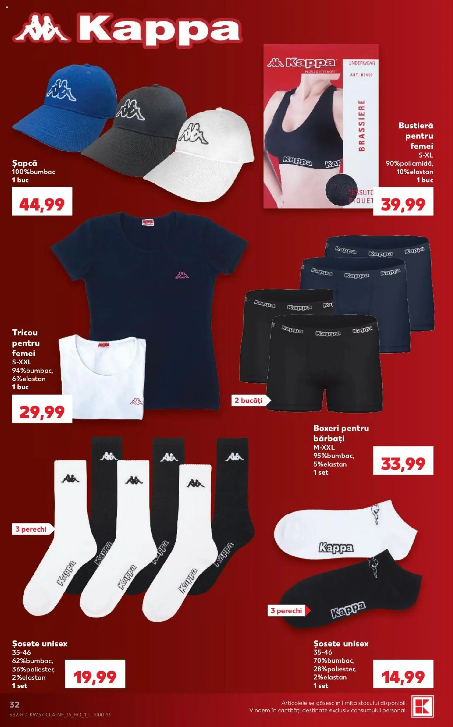 Catalog Kaufland 9 - 14 Septembrie 2026 | Pagina 32 | Produse: Șapcă, Tricou, Șosete, Boxeri