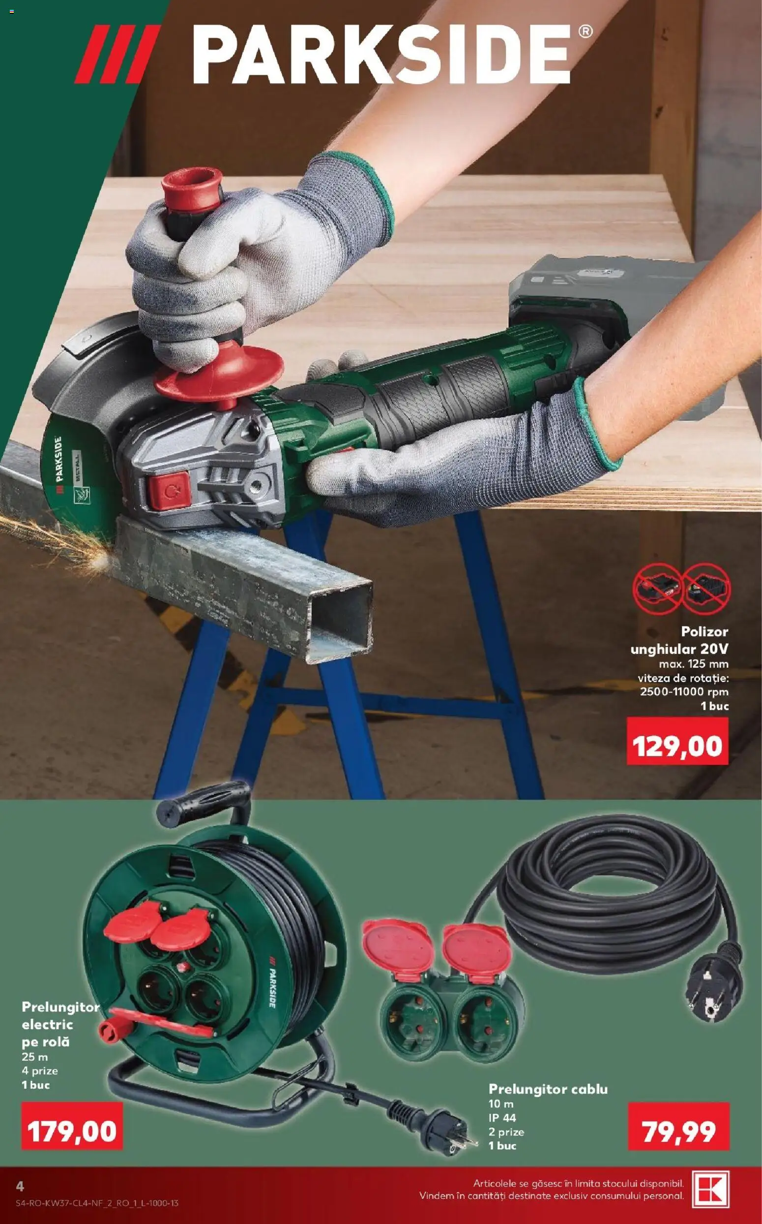 Catalog Kaufland 9 - 14 Septembrie 2026 | Pagina 4 | Produse: Cablu, Polizor, Polizor Unghiular, Parkside