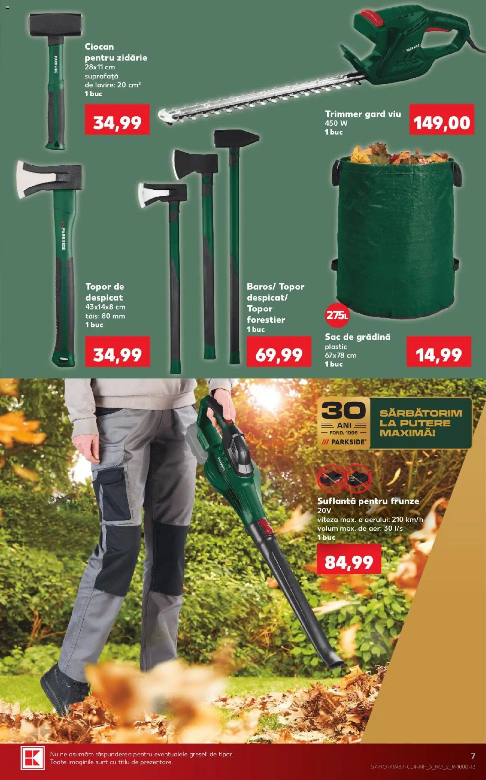 Catalog Kaufland 9 - 14 Septembrie 2026 | Pagina 7 | Produse: Trimmer, Gradina, Suflantă, Parkside