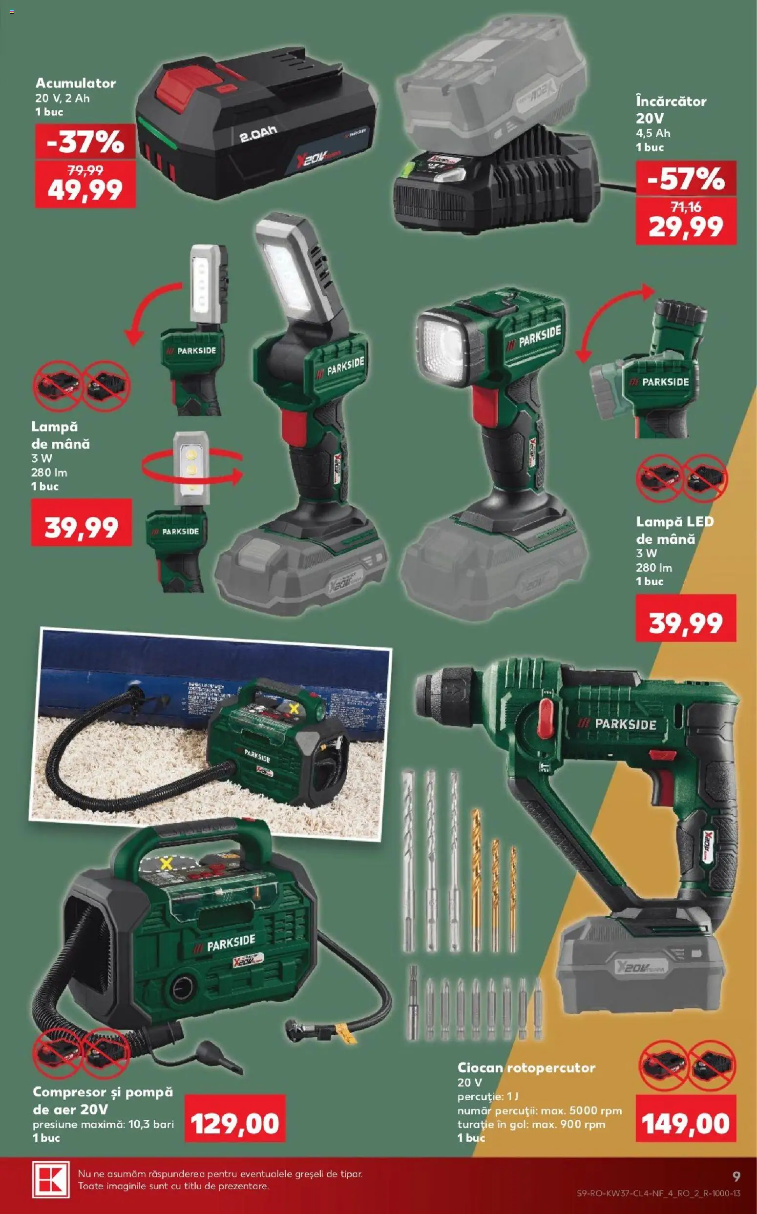 Catalog Kaufland 9 - 14 Septembrie 2026 | Pagina 9 | Produse: Încărcător, Ciocan rotopercutor, LED, Lampă