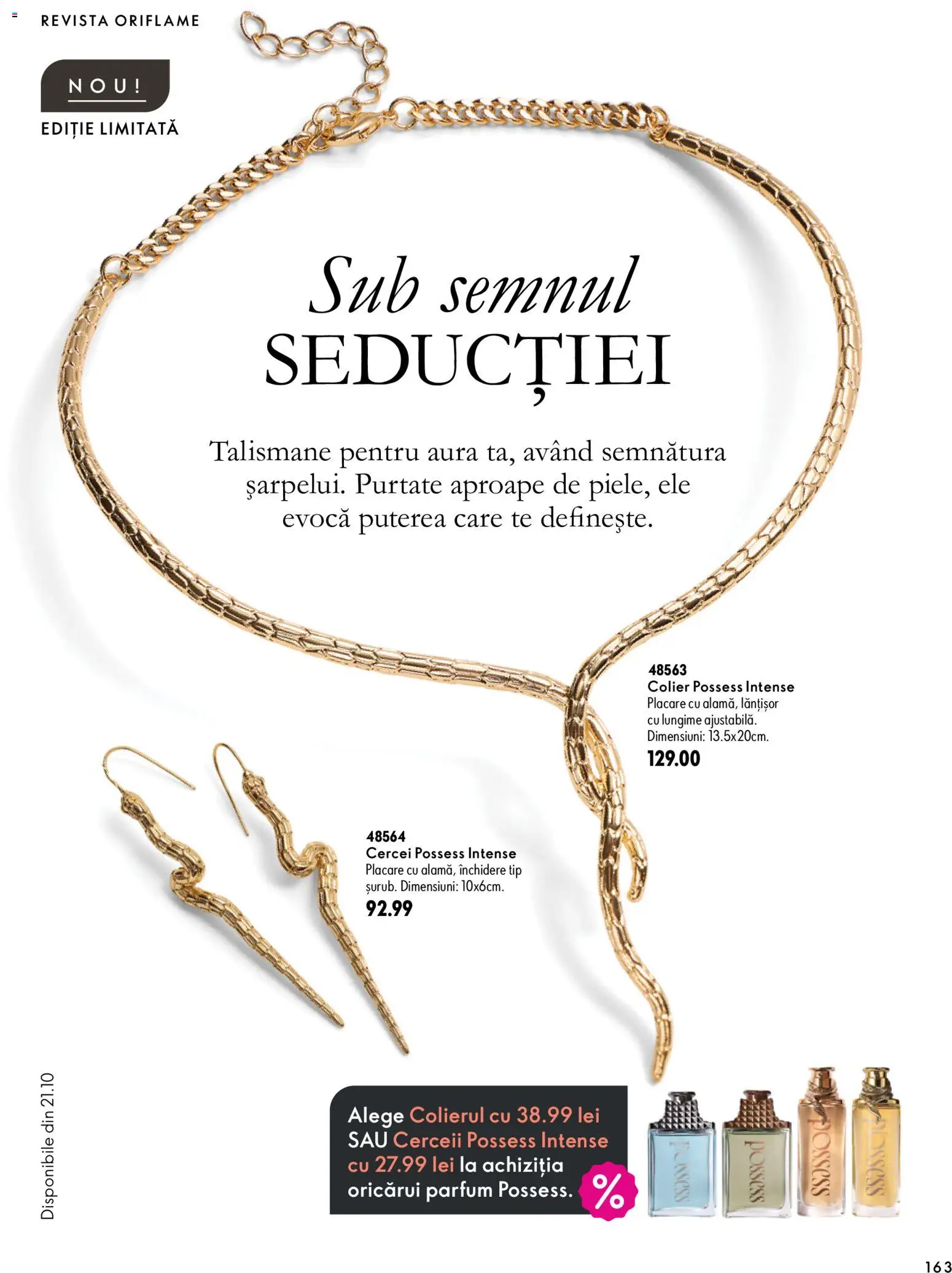 Catalog Oriflame 30 Septembrie - 9 Noiembrie 2026 | Pagina 163 | Produse: Cercei, Colier, Parfum, Tip