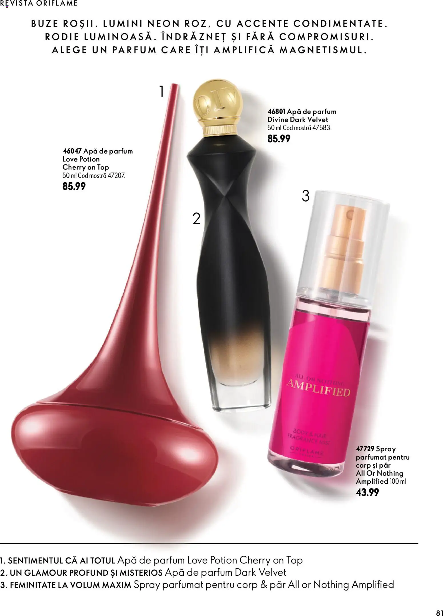 Catalog Oriflame 30 Septembrie - 9 Noiembrie 2026 | Pagina 81 | Produse: Apă de parfum, Top, Body, Parfum