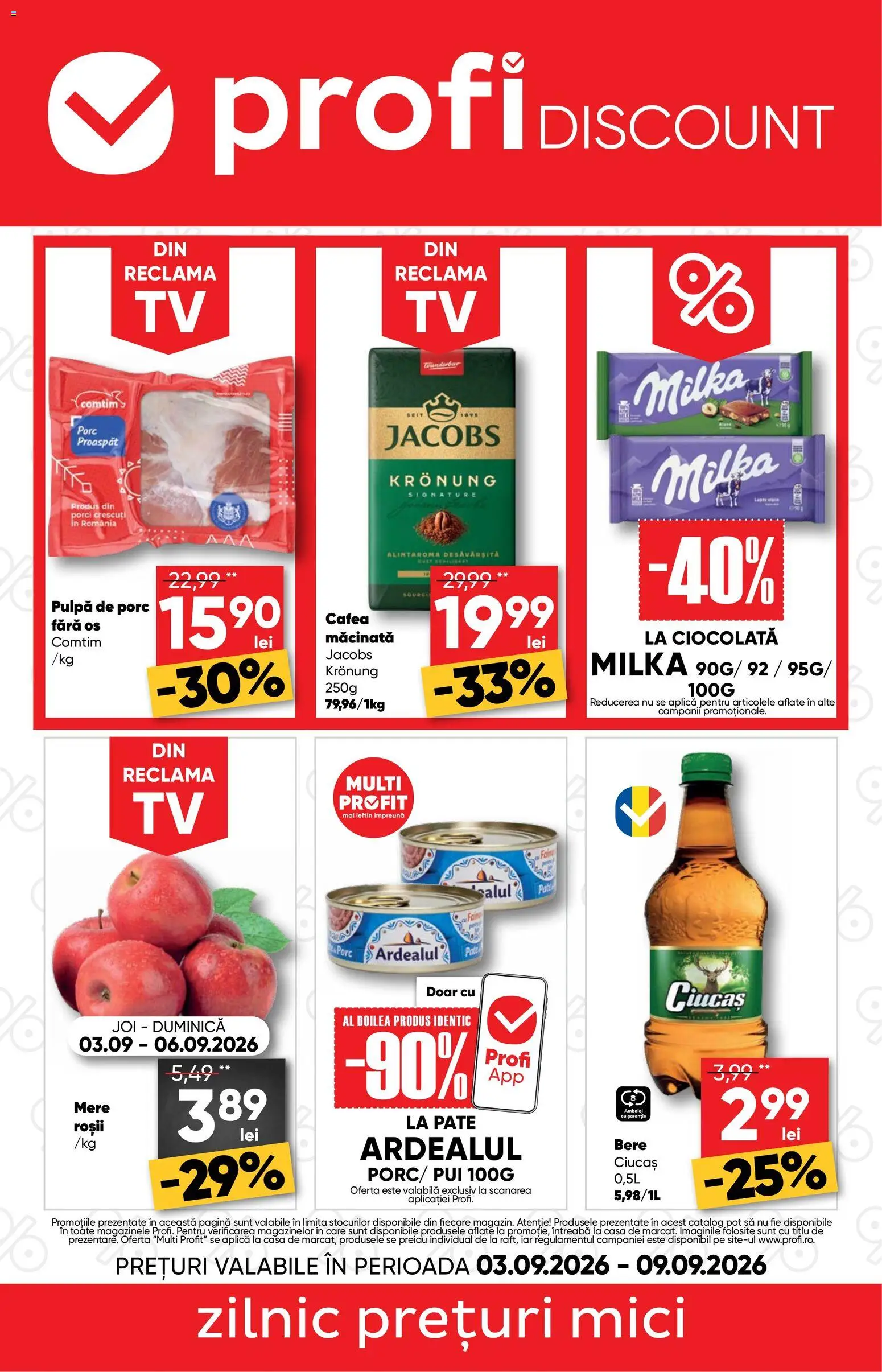 Catalog Profi 3 - 8 Septembrie 2026 | Pagina 1 | Produse: Aplică, Jacobs, Cafea, Ciocolată