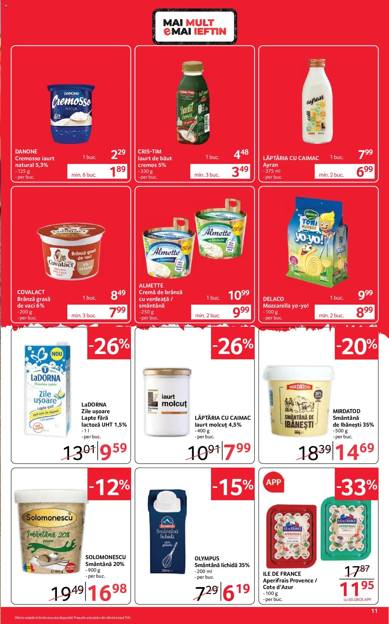 Catalog Selgros 4 - 16 Septembrie 2026 | Pagina 11 | Produse: Delaco, Mozzarella, Lapte, Brânză